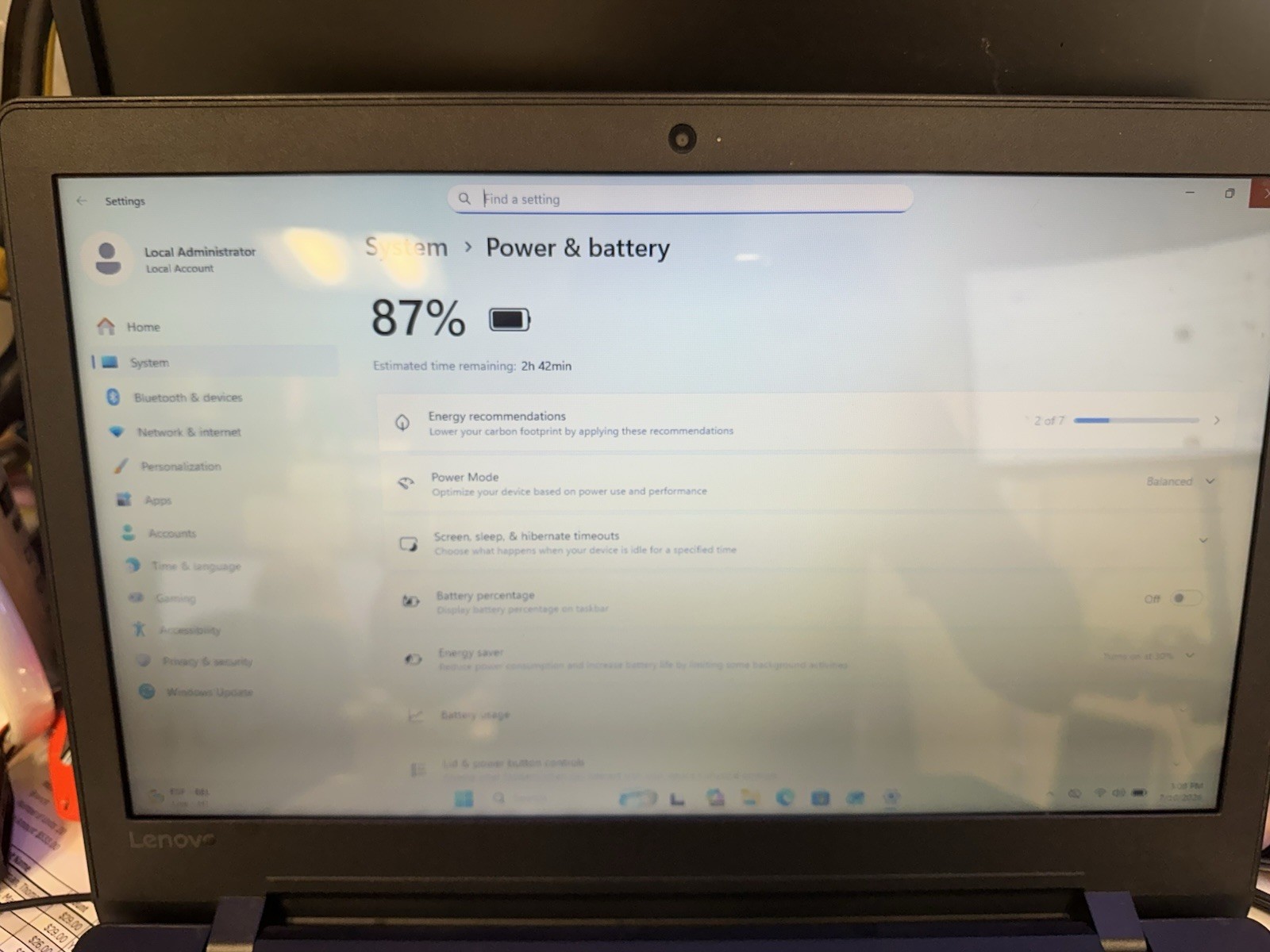 Lenovo IdeaPad 110-15ACL 15.6″ Laptop AMD A6 4GB RAM 128GB SSD Windows 11 Pro