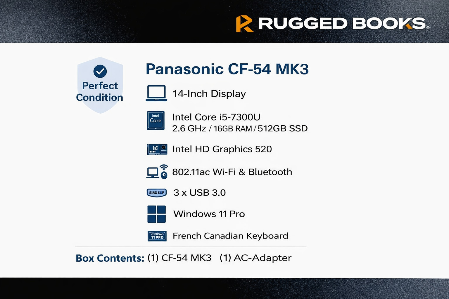 Panasonic Toughbook CF-54 MK3 14″ Touch i5-7300U 16GB RAM 512GB SSD Win 11 Pro