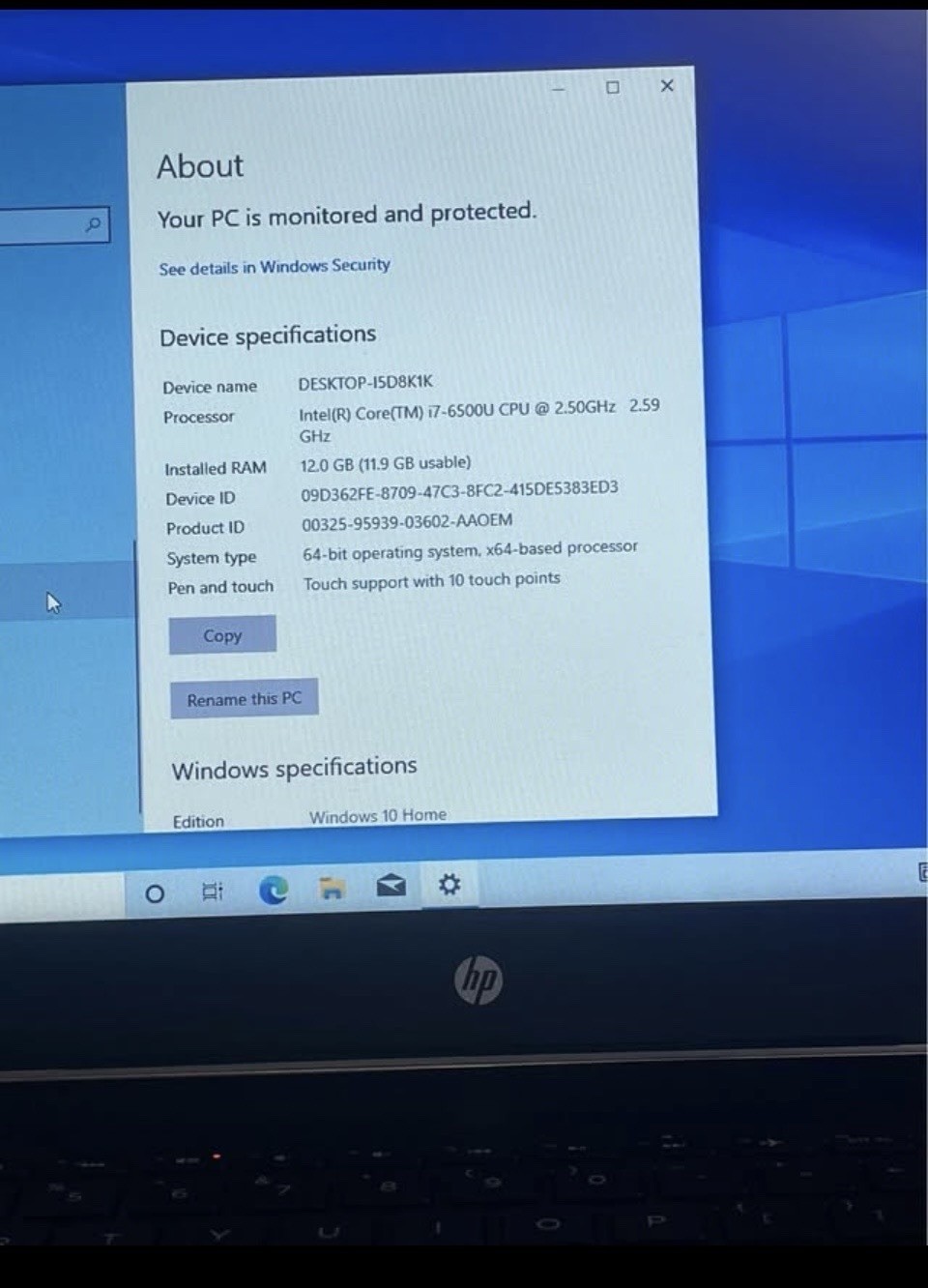 HP Pavilion Laptop Intel Core i7 12GB RAM 930GB HDD Windows 10 Home 15.6″