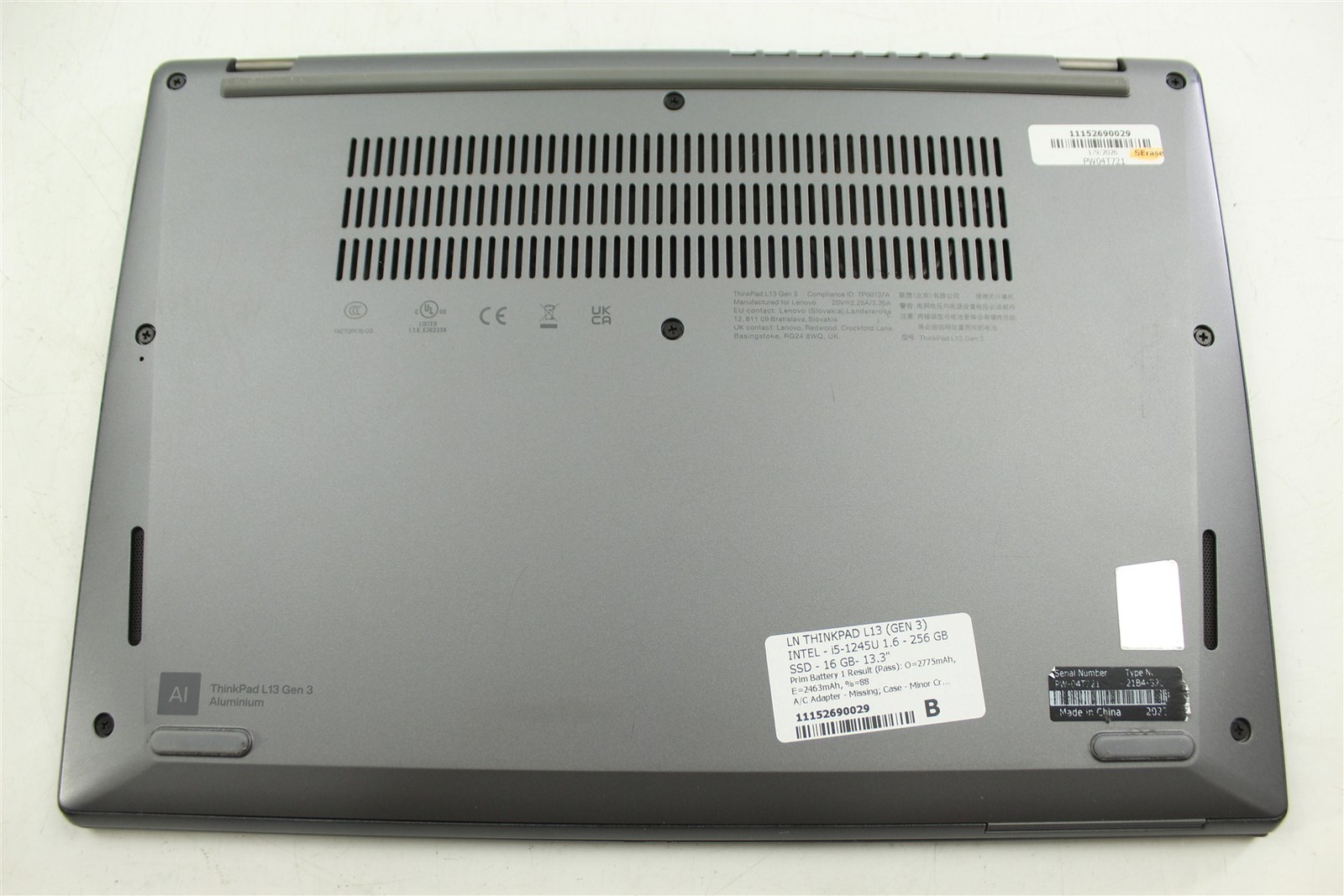 Lenovo ThinkPad L13 Gen 3 13.3″ i5-1245U 1.6GHz 256GB SSD 16GB RAM W11P