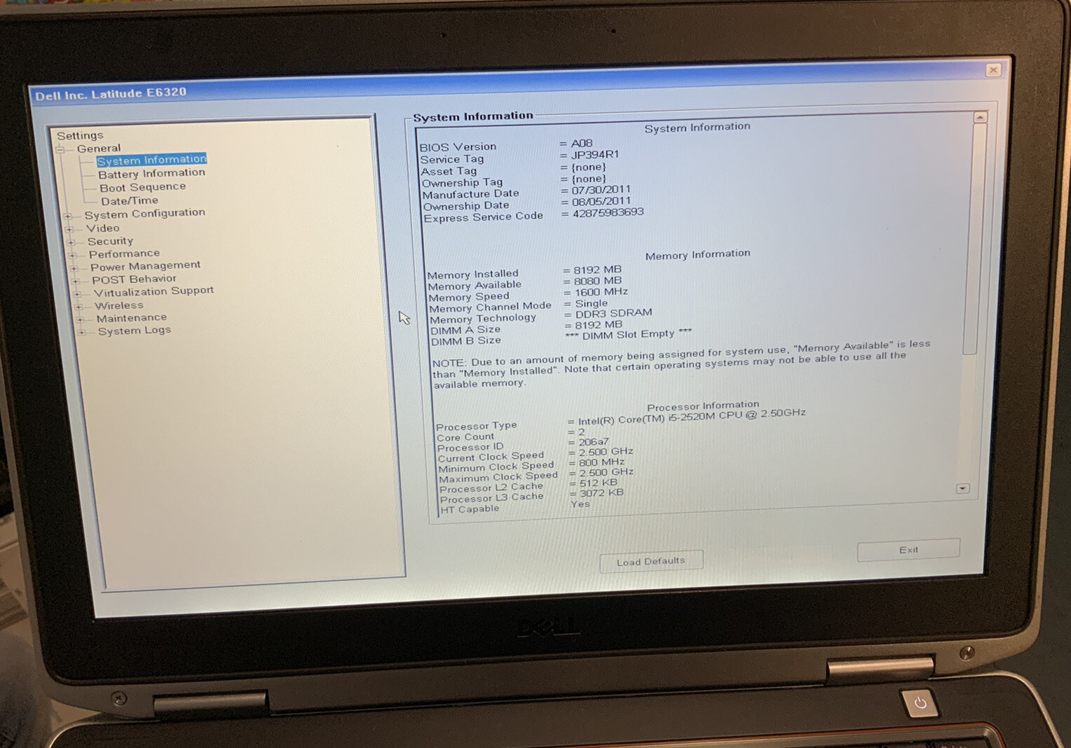 ✅DELL LATITUDE E6320 LAPTOP INTEL i5 2.5GHz 8GB 750GB HD – Excellent Conditions