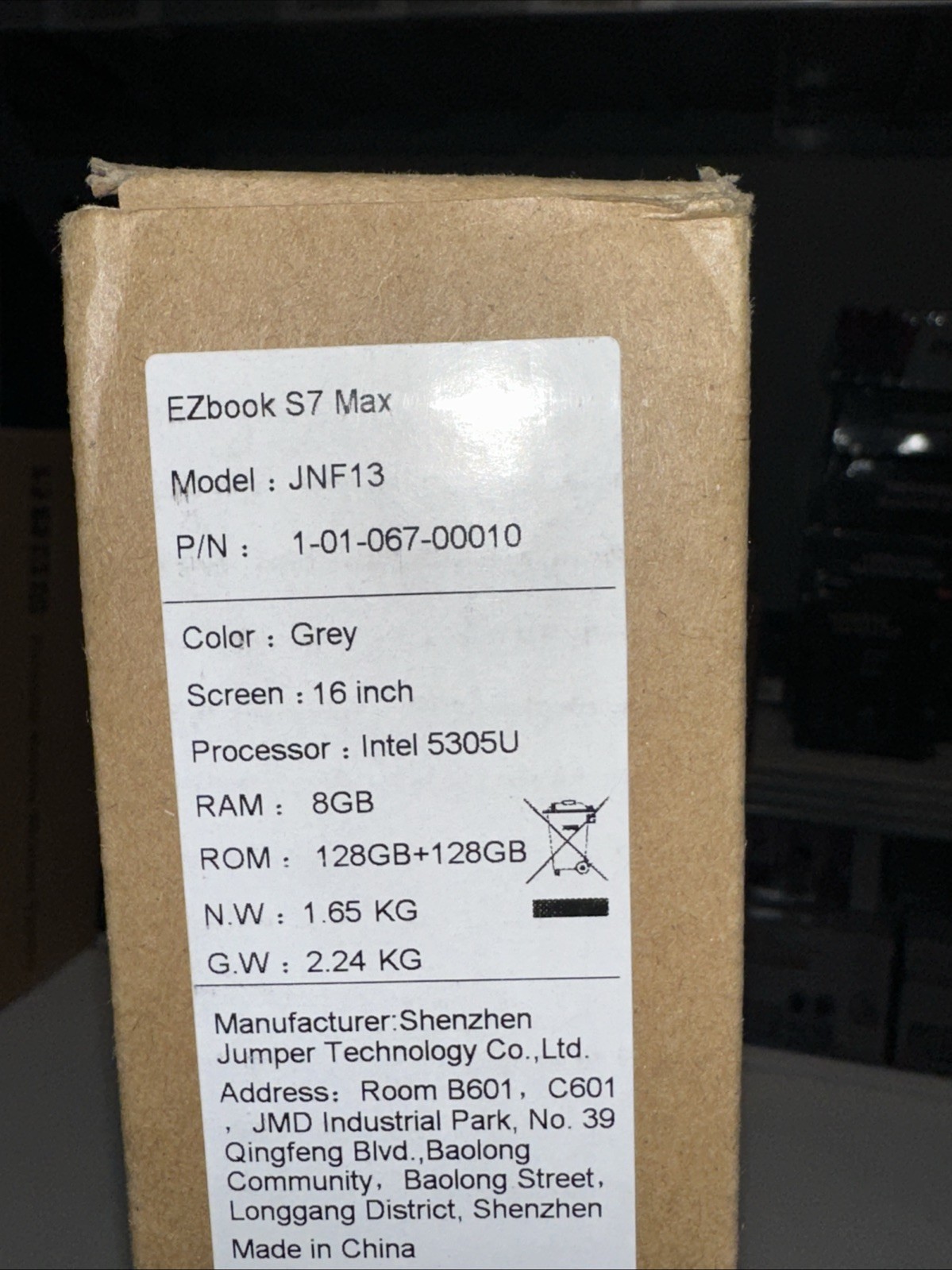 Jumper EZbook S7 Max 16″ JNF13 RAM 8GB Rom 128GB+128GB