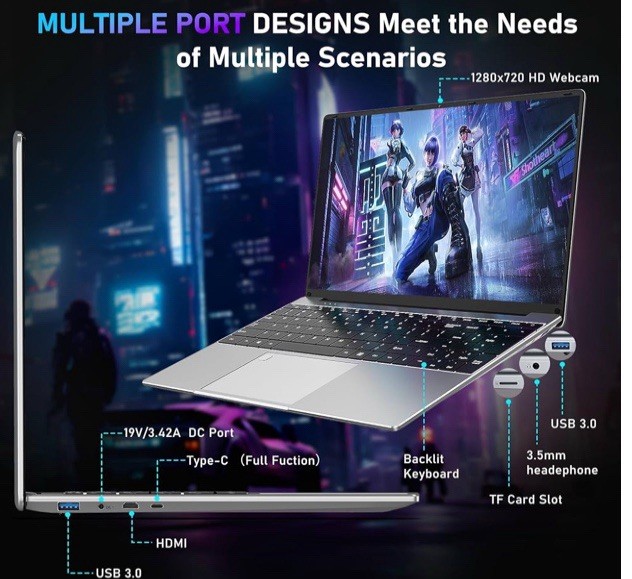 NIMO 15.6″ IPS FHD Business Gaming Laptop, AMD Ryzen 5 32GB DDR5 RAM 1TB SSD