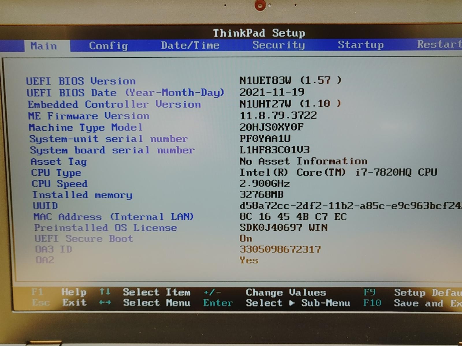 Lenovo ThinkPad P51 15.6″ Intel i7-7820HQ 32GB Quadro M2200M *NO SSD/NO OS/NO AC