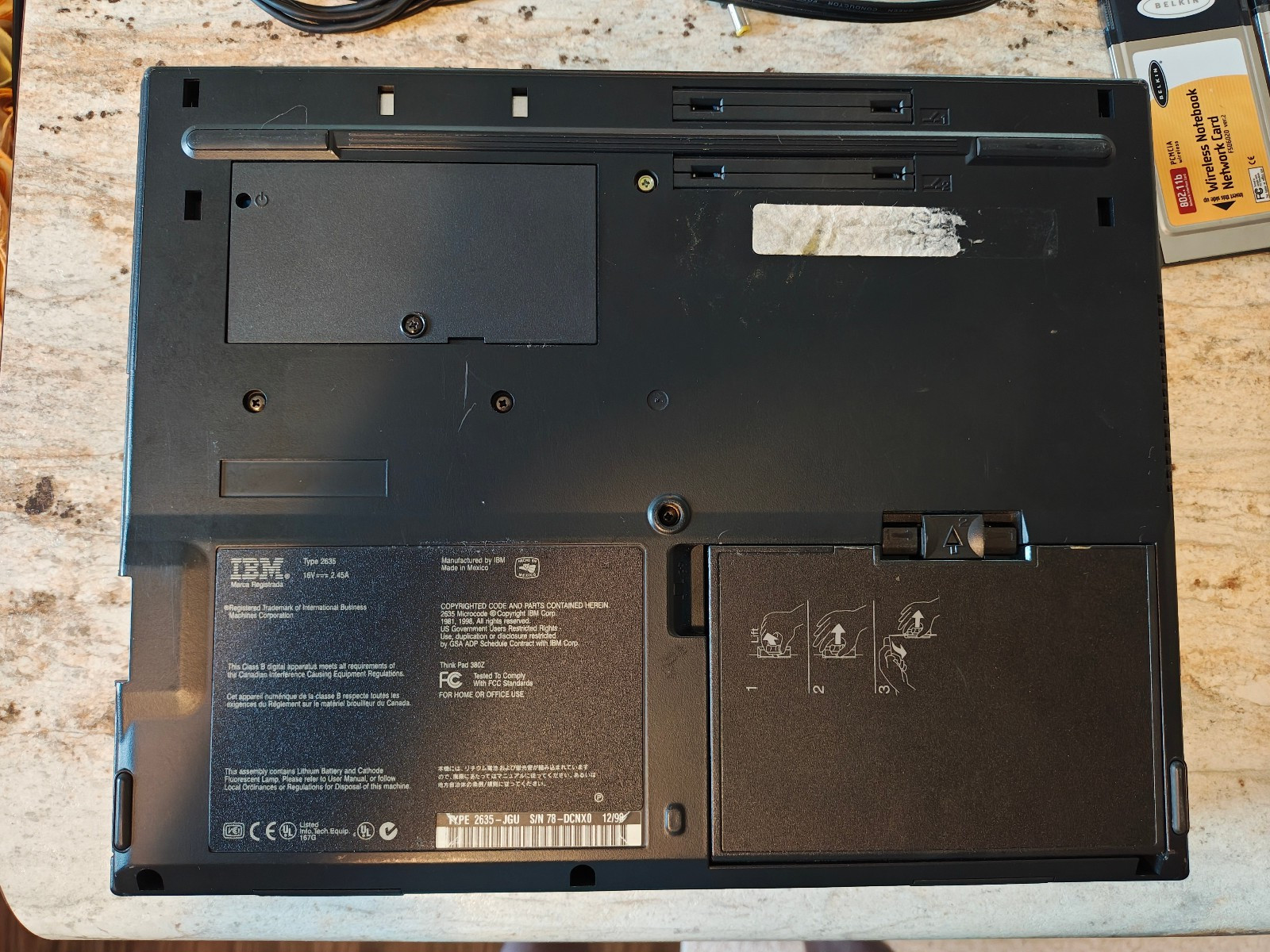 IBM ThinkPad 380Z Pentium II Floppy CD PCMCIA Cards, 96MB 2gig HD – Tested great