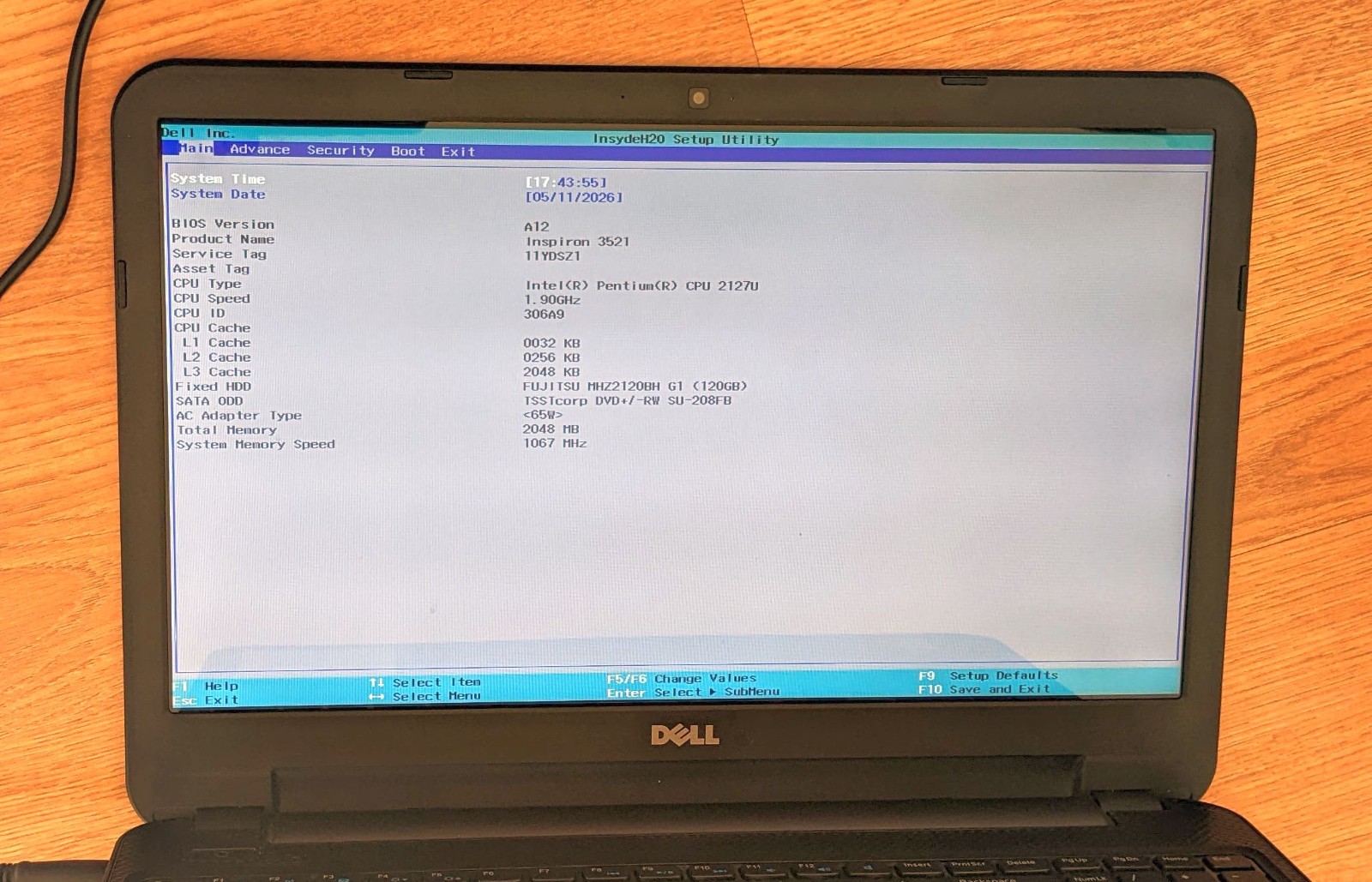 Dell Inspiron 15.6″ Laptop Pentium 2127U 2GB RAM 120GB HDD Win 8.1 *DEAD BATTERY