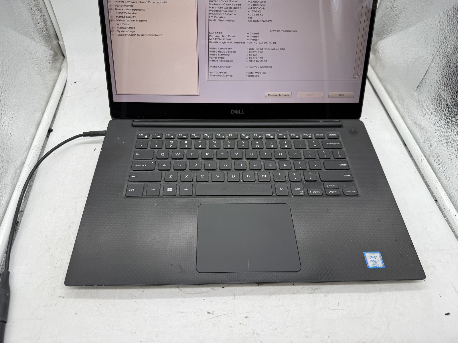 Touch Screen Dell Precision 5540 15.6″ i7-9850H 2.6GHz NO SSD NO RAM + Charger