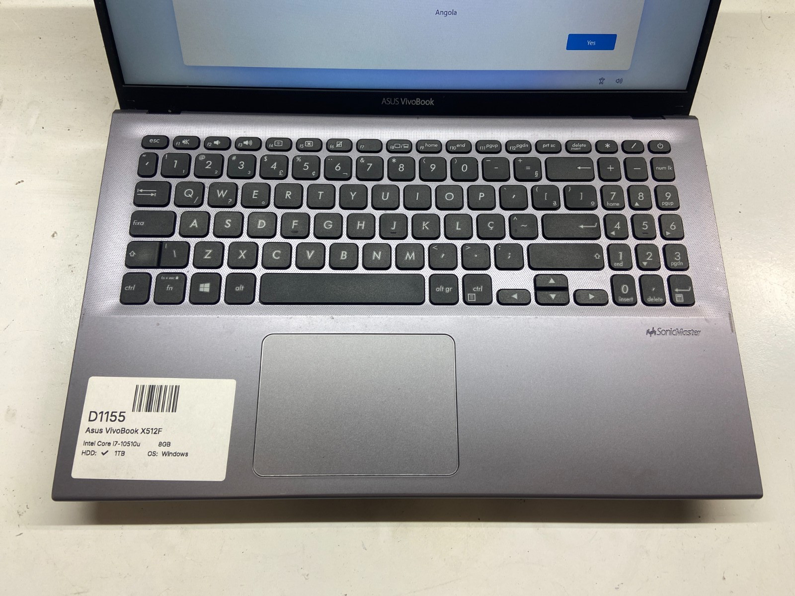Asus VivoBook 15 X512 X512FJ EJ551T Intel Core i7-10510u 1.8GHz 8GB 1TB WIN 11