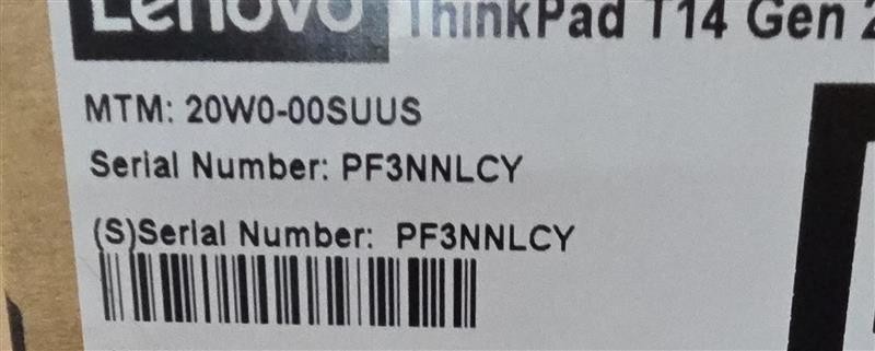 20W000SUUS Lenovo ThinkPad T14 G2 i5-1145G7 2.6GHz 16GB 512GB