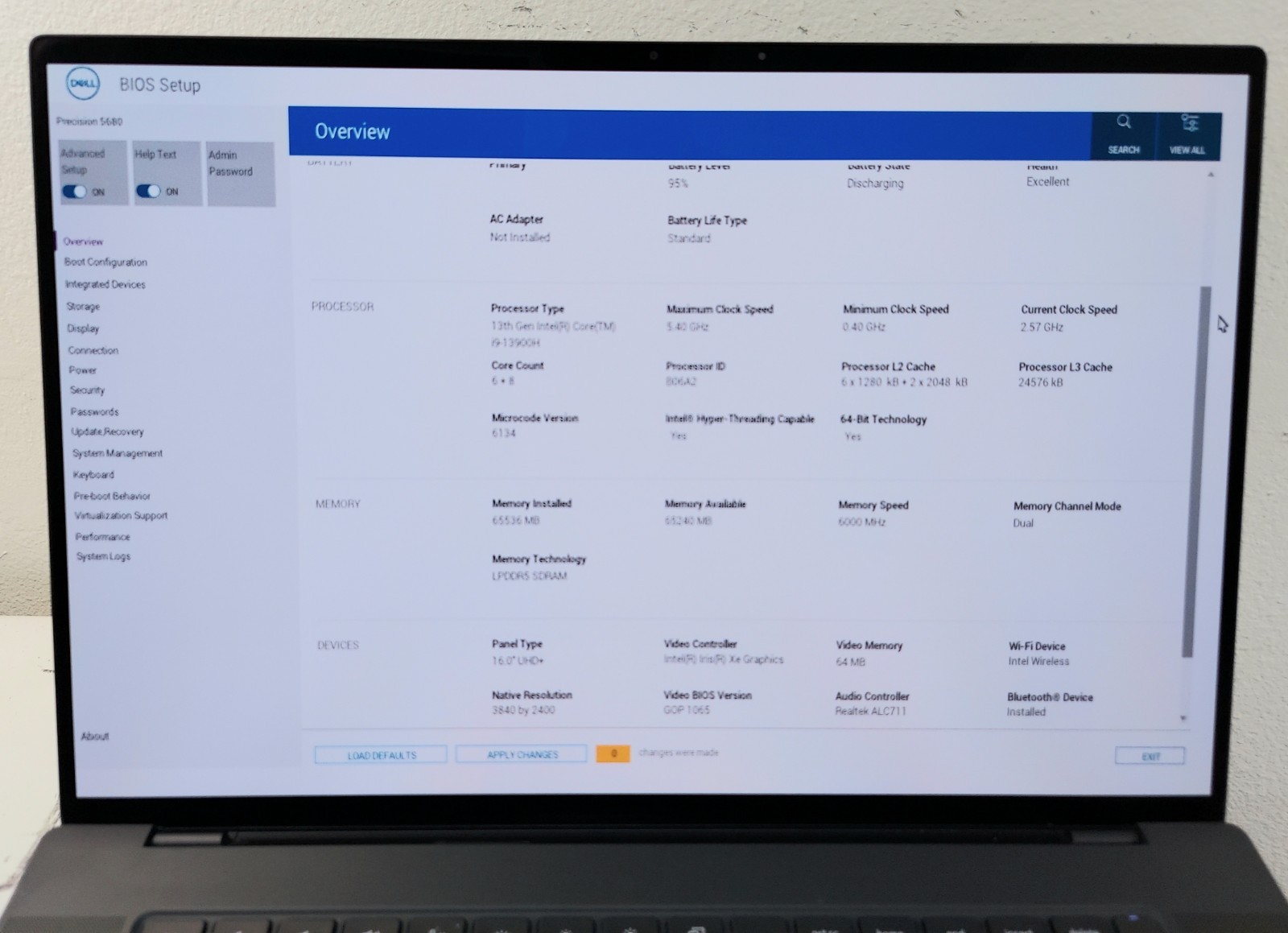 DELL PRECISION 5680 4K OLED I9-13900H 512GB SSD 64GB RAM RTX 2000 Ada WIN 11 PRO