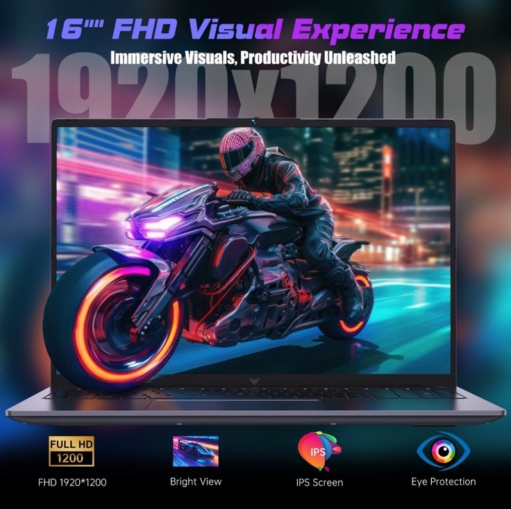 Acemagic RX16 16” Gaming Laptop AMD Ryzen 7 H255 16GB DDR5 512GB SSD WIFI Win11