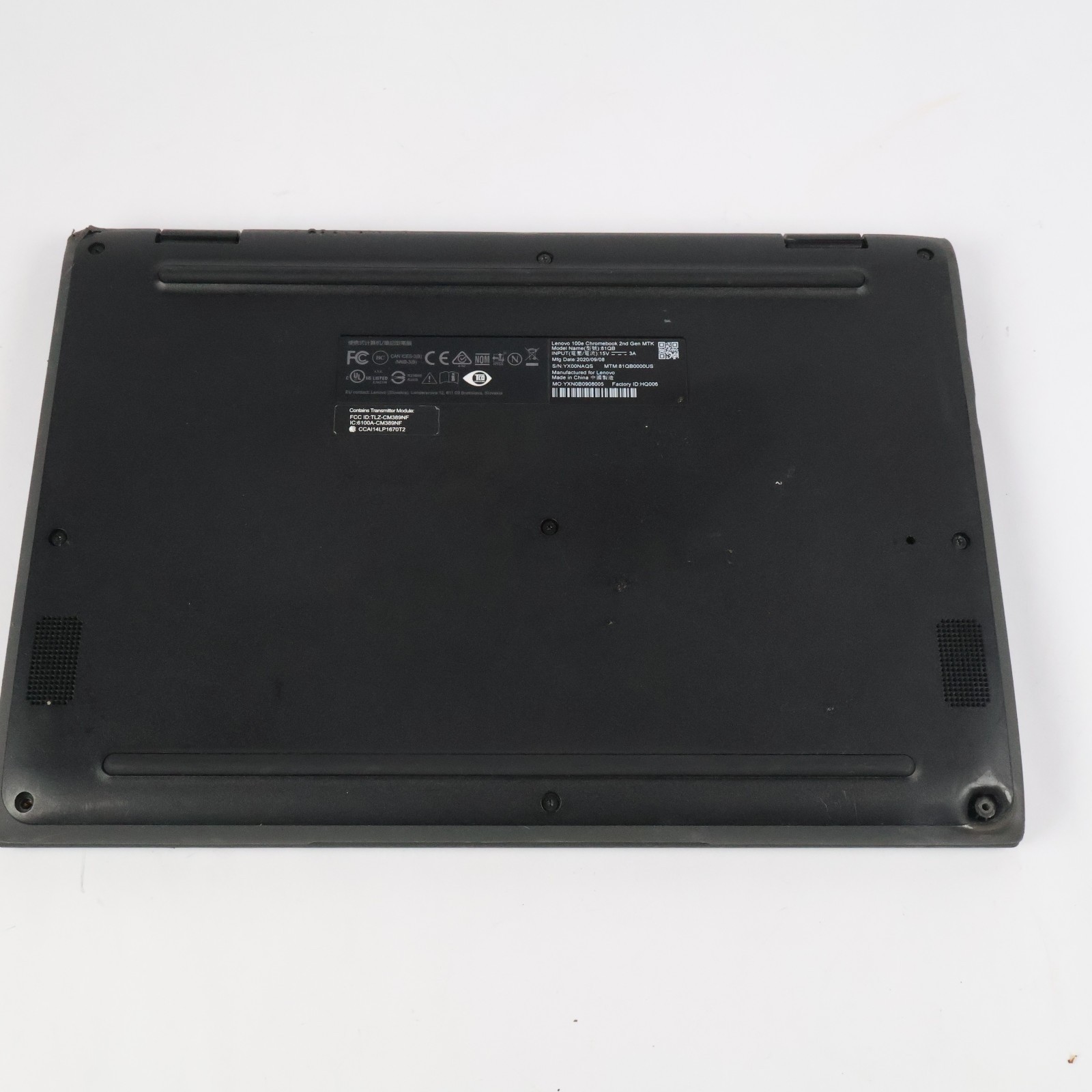 Lenovo 100e Chromebook 2nd Gen MTK 81QB w/45W Charger Tested Read