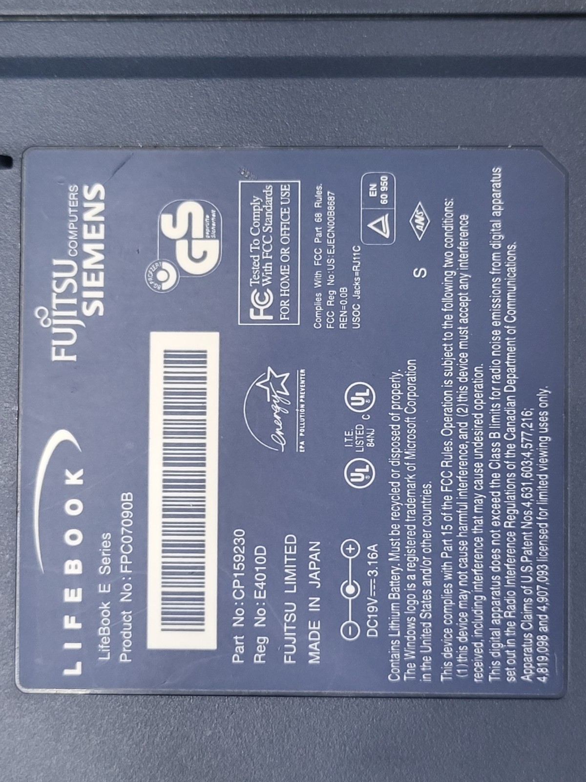 Fujitsu Siemens Lifebook E series VINTAGE