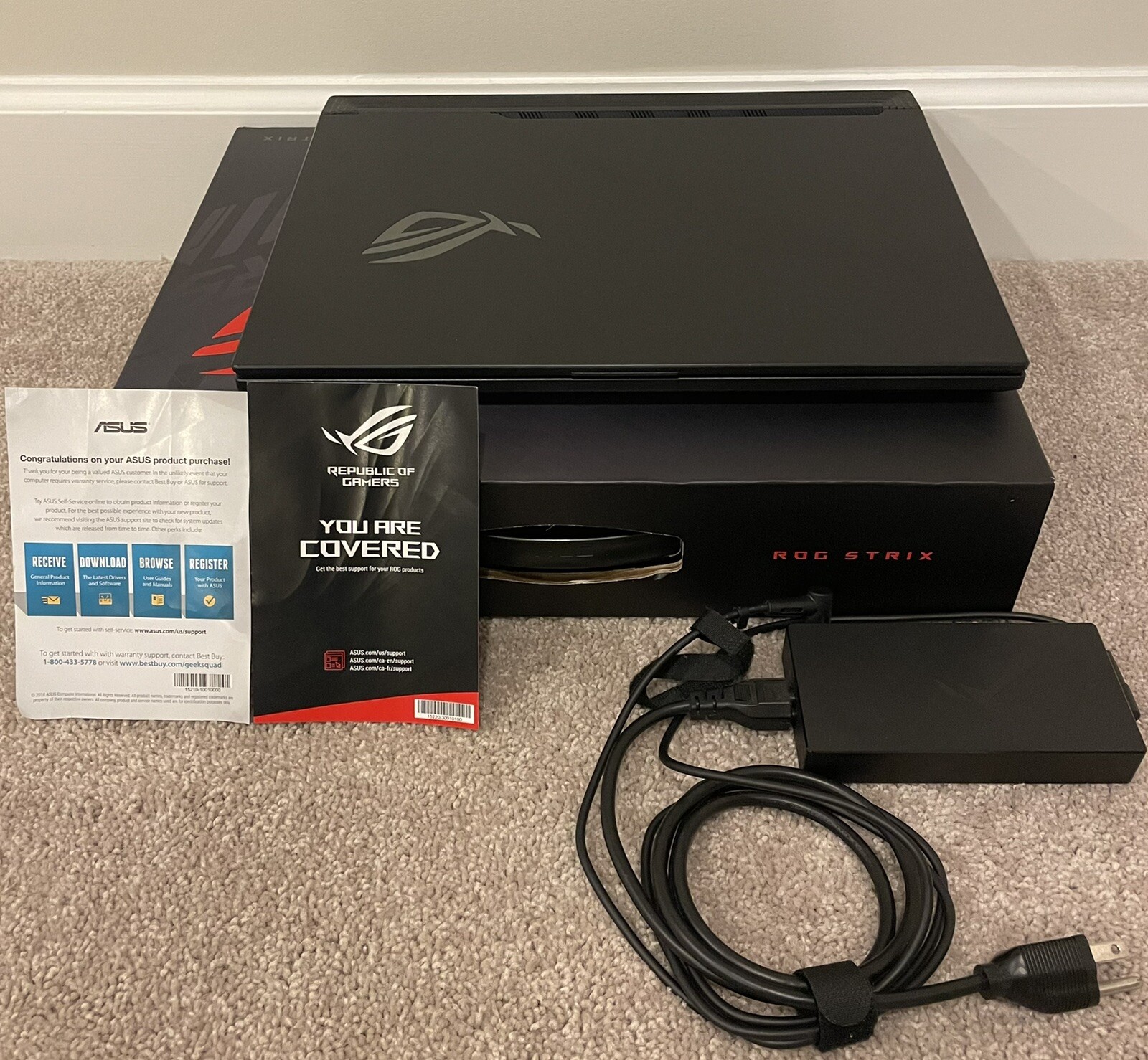 ASUS ROG 15.6 FHD, INTEL i7-9750H, UP TO 4.5GHz, 16GB DDR4, 1TB HDD + 512GB SSD