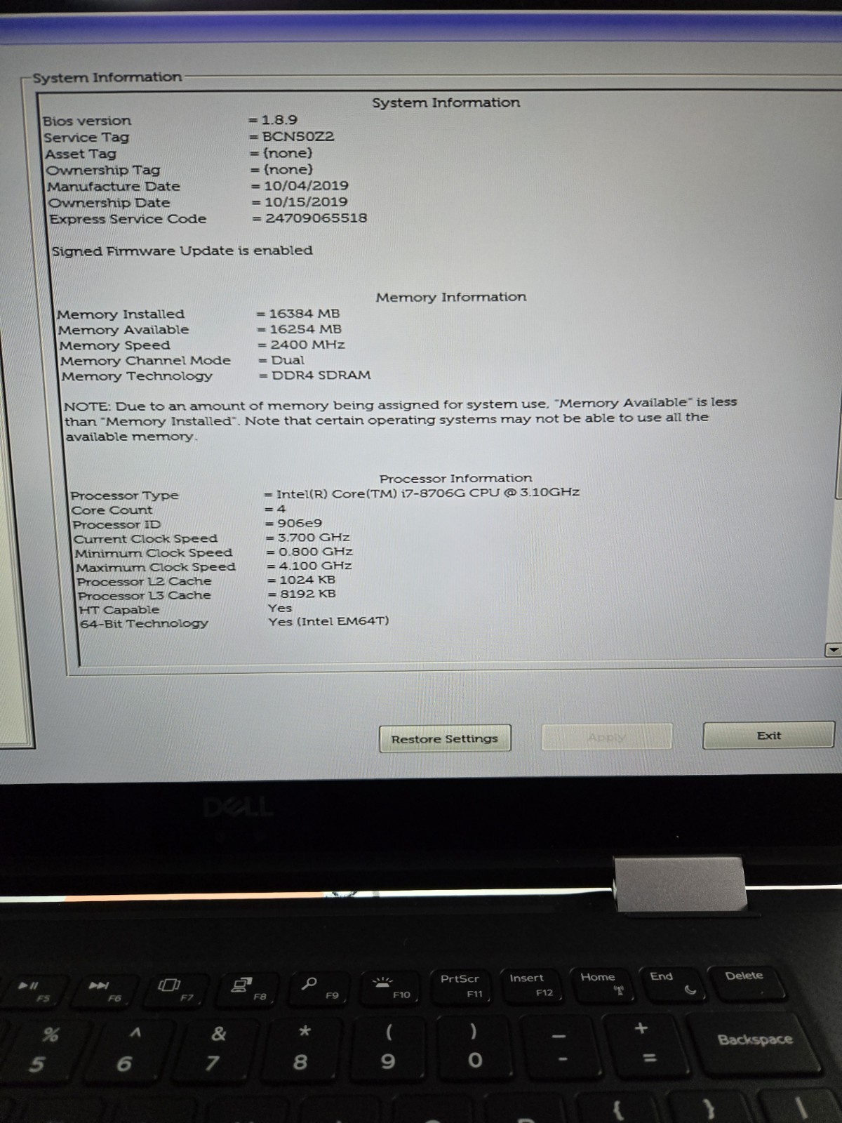 DELL Precision 5530 2-in-1 i7-8706G 3.1GHz 16Gb RAM 256Gb NVMe Touch Pro WX Vega