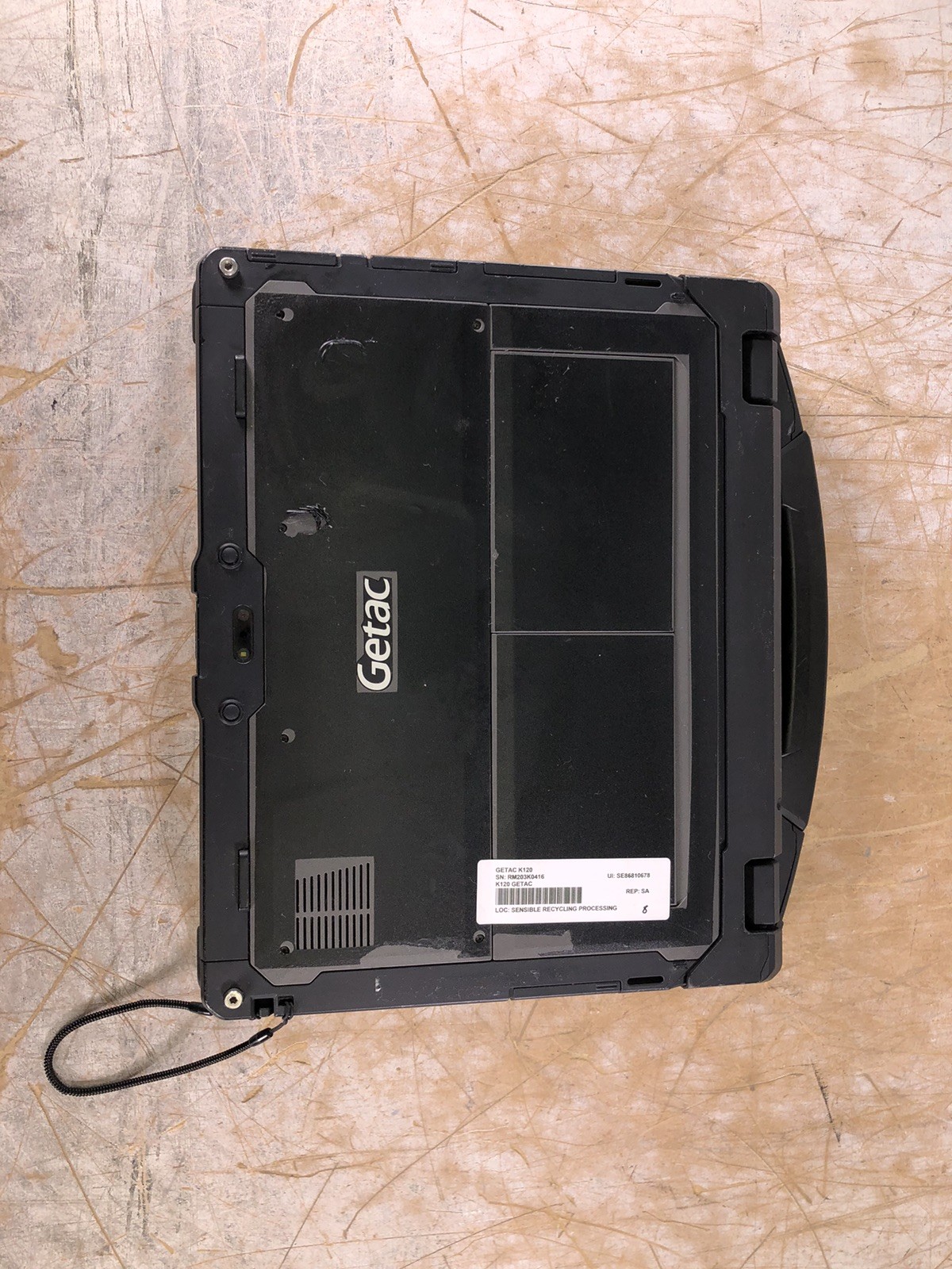 GETAC K120 i5-8250U @ 1.60GHz, 16GB RAM, NO HDD/OS