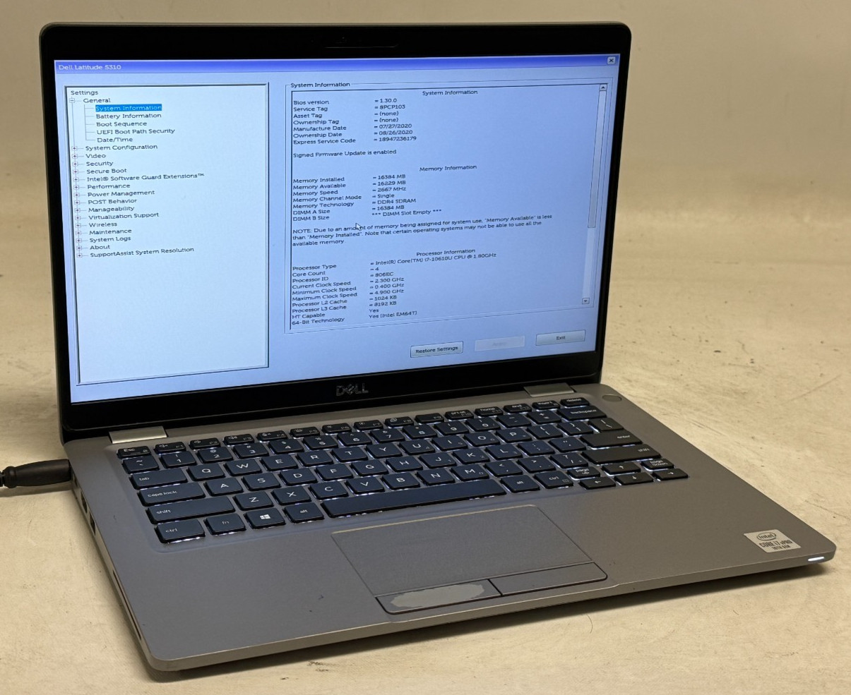 Dell Latitude 5310 13.3″ (i7-10610u – 16GB RAM – 256GB SSD – Win11Home)