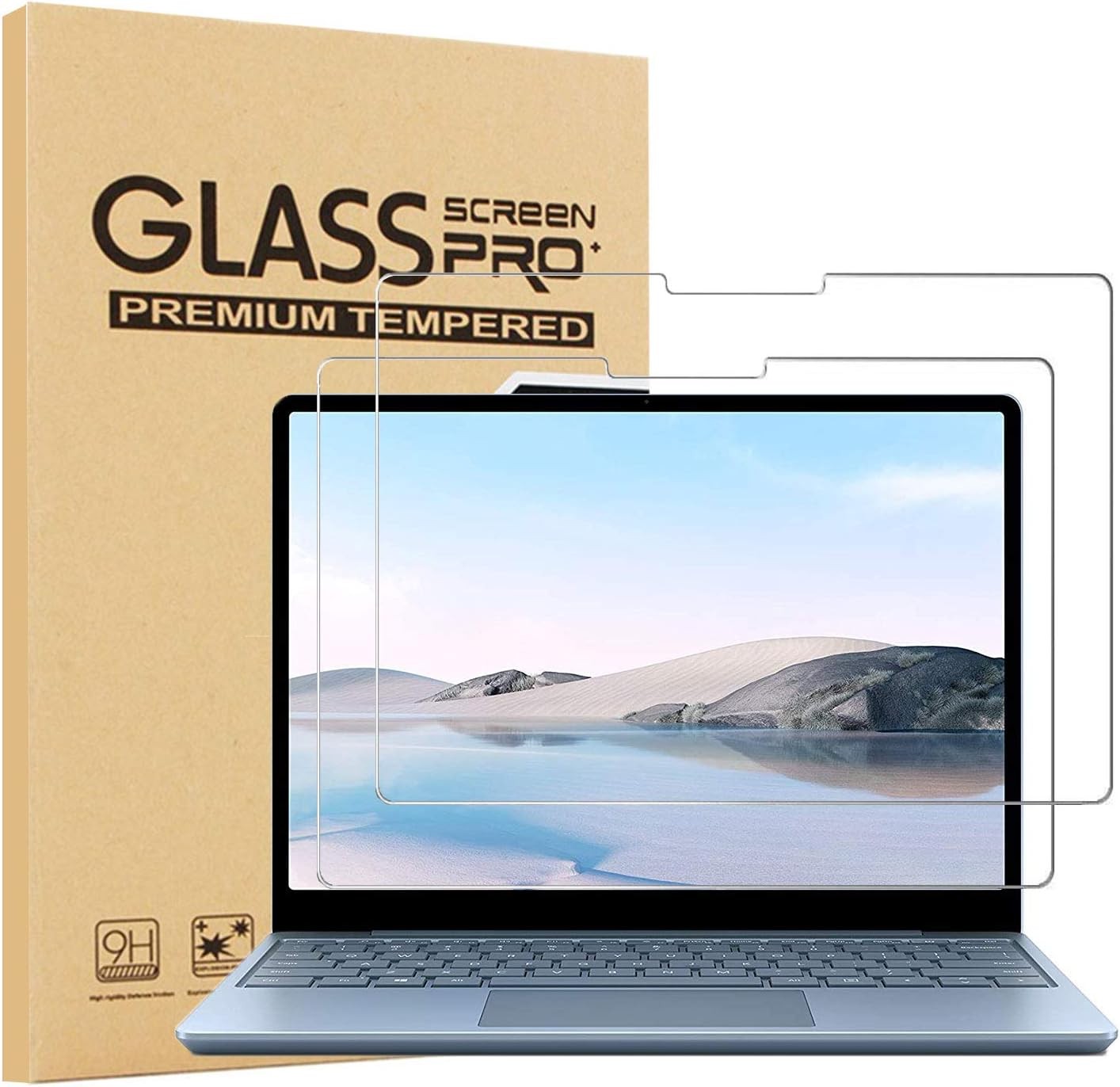 Glass Screen Protector for Surface Laptop Go – 12.4″, Tempered Glass, 9H Hardnes