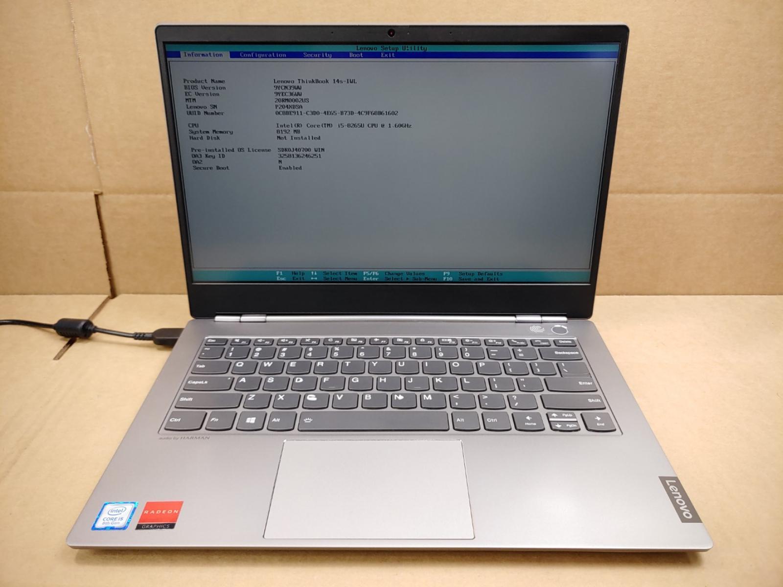 Lenovo ThinkBook 14s-IWL 14″ i5-8265U✔8GB✔ **NO SSD / NO AC** **READ**