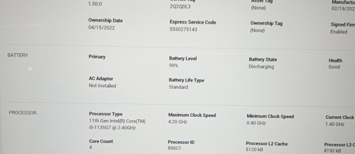 Dell Latitude 5320 TOUCH i5-1135G7@2.4GHz 8GB RAM 256GB NVMe Win 11 Pro WH810!