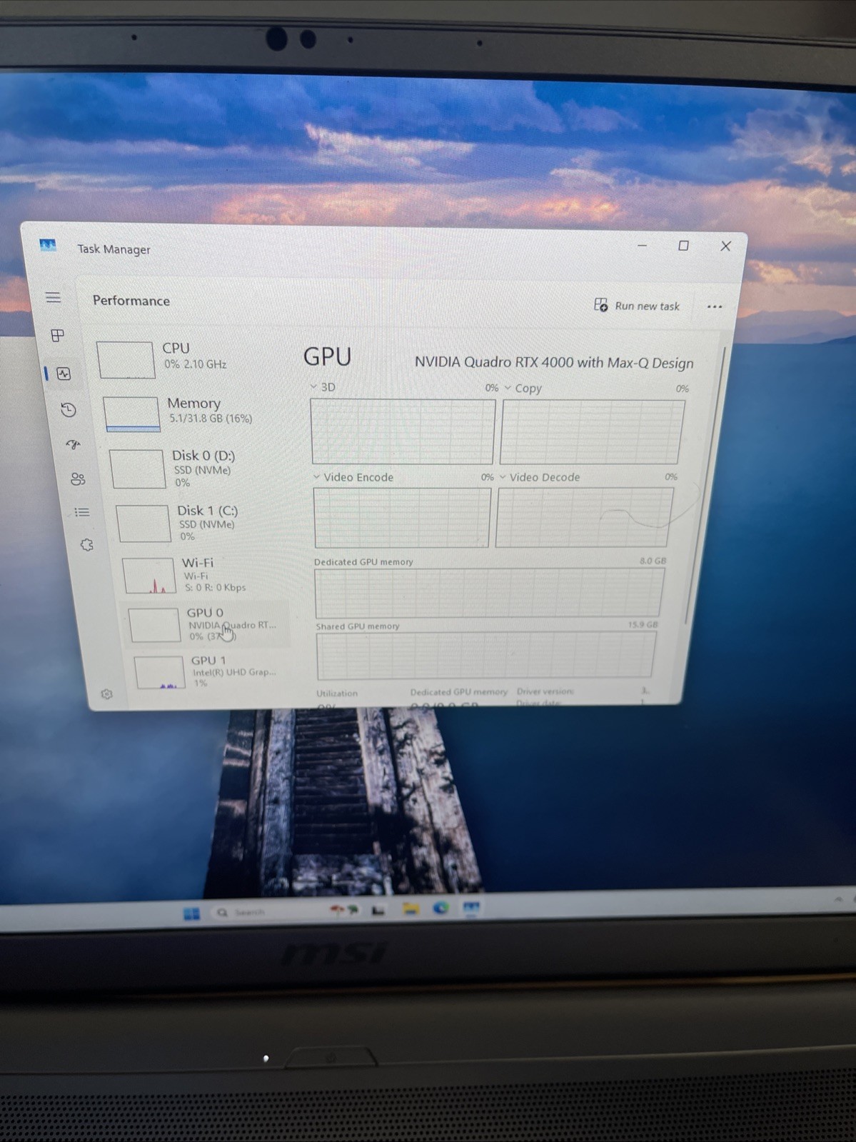 MSI WS75 10TL 17.3″ i7-10875H 32GB RAM RTX 4000 TWO 1TB NVMe W11 Pro+AC ADAPTER