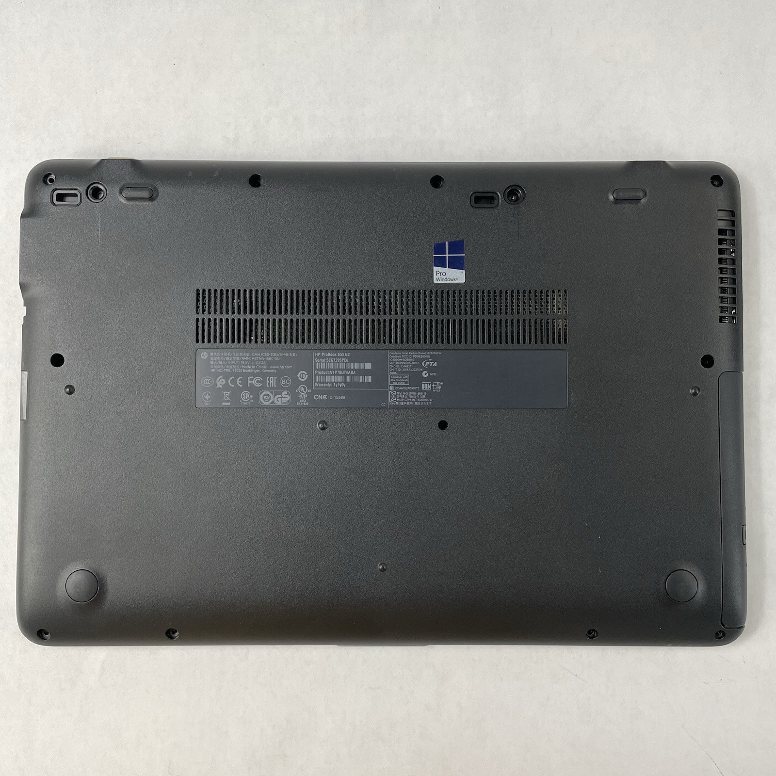 HP ProBook 650 G2 15.6″ i5-6200U 2.30 GHz 8 GB RAM No SSD/OS/AC/Battery