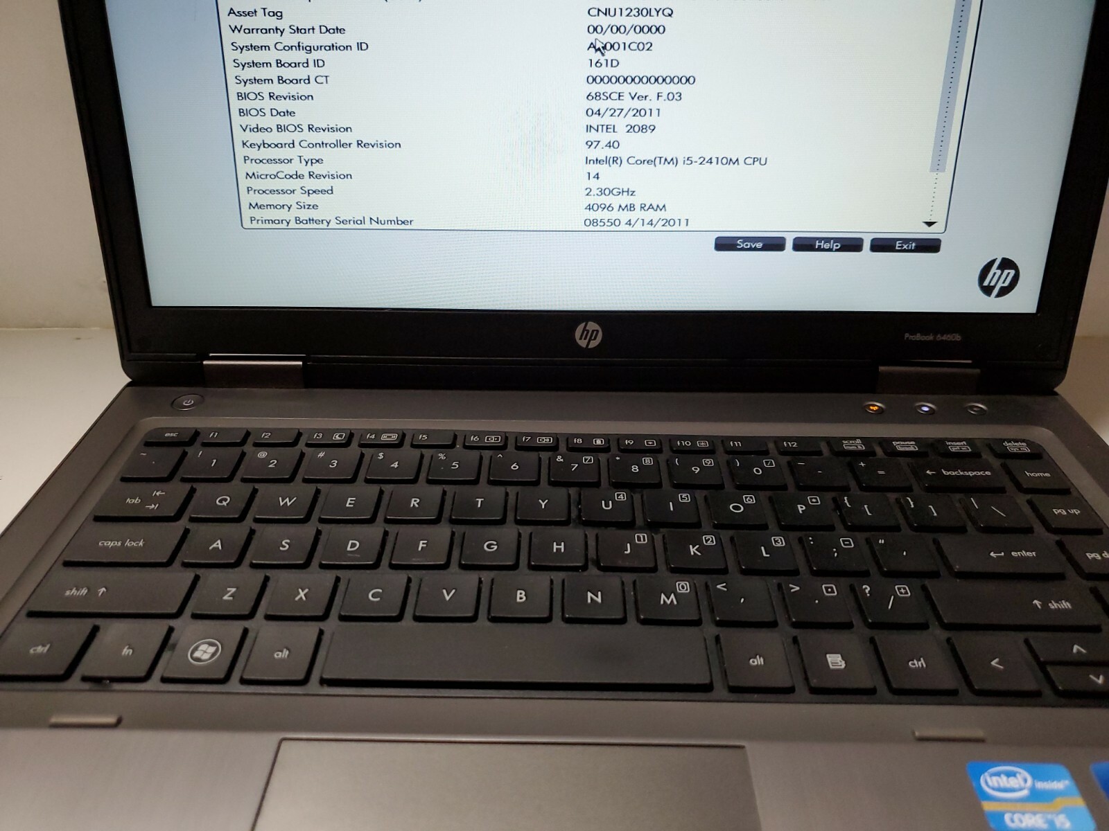 HP Probook 6460b Intel i5 2410m 4gb