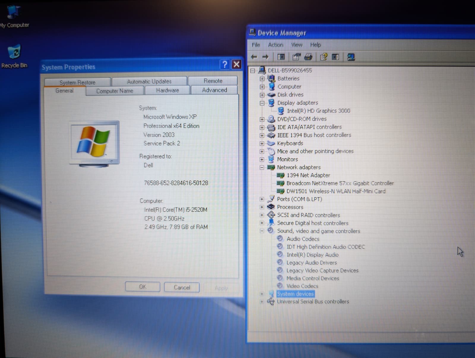 Dell Latitude E5520 | i5 2nd Gen 8GB RAM 250GB HDD | Win XP Pro 64-Bit | DVD-RW