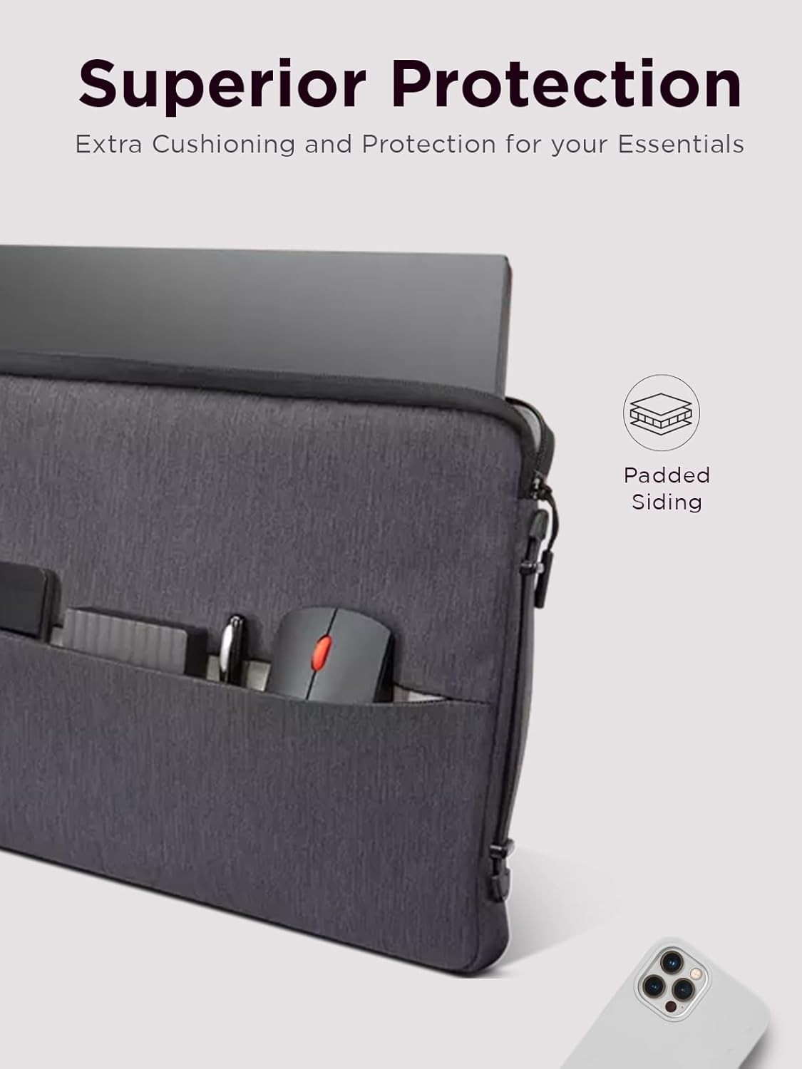 Sleeve for 15.6 Inch Laptop/Notebook/Tablet Water Resistant – Charcoal Grey
