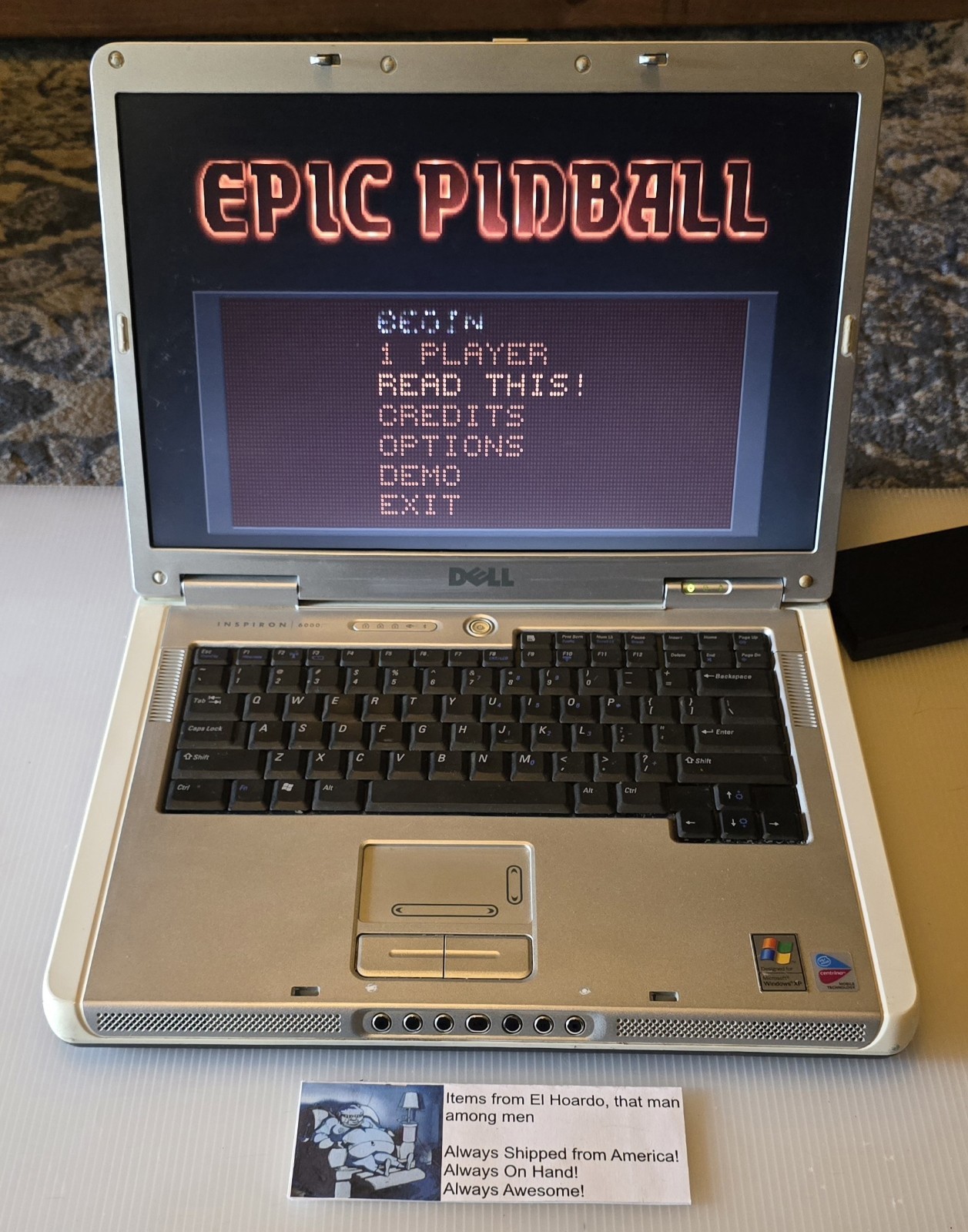 Dell inspiron 6000 laptop 1GB Ram 40GB HDD 1.6 Ghz Pentium M DVD Rom Windows XP