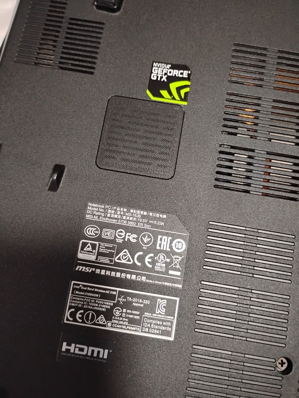 MSI GE62VR 6RF Apache Pro Intel Core i7-6700HQ 32GB Ram