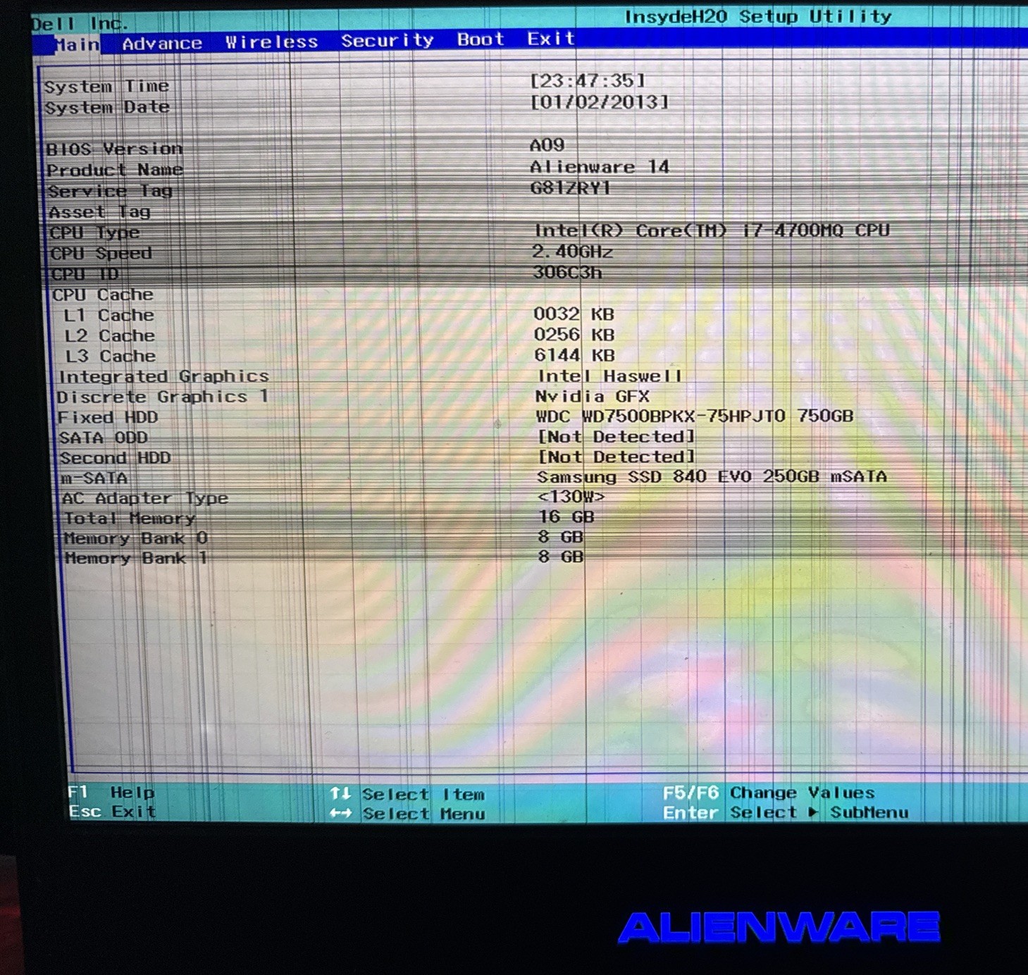 DELL ALIENWARE 14 i7-4700MQ@2.40GHz 16GB 250GB SSD GEFORCE GTX 765M – FOR PARTS