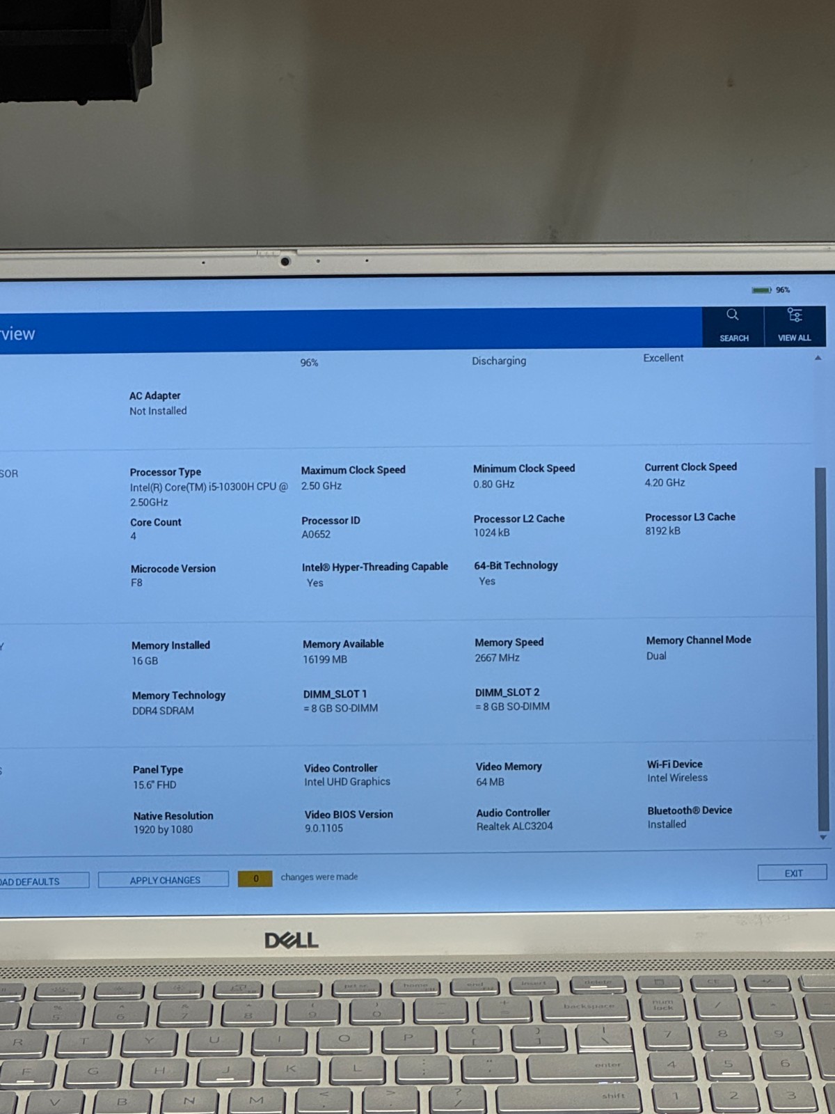 Dell Inspiron 7501 15.6″ Intel Core i5-10300H 16GB RAM 256GB SSD Touchscreen!