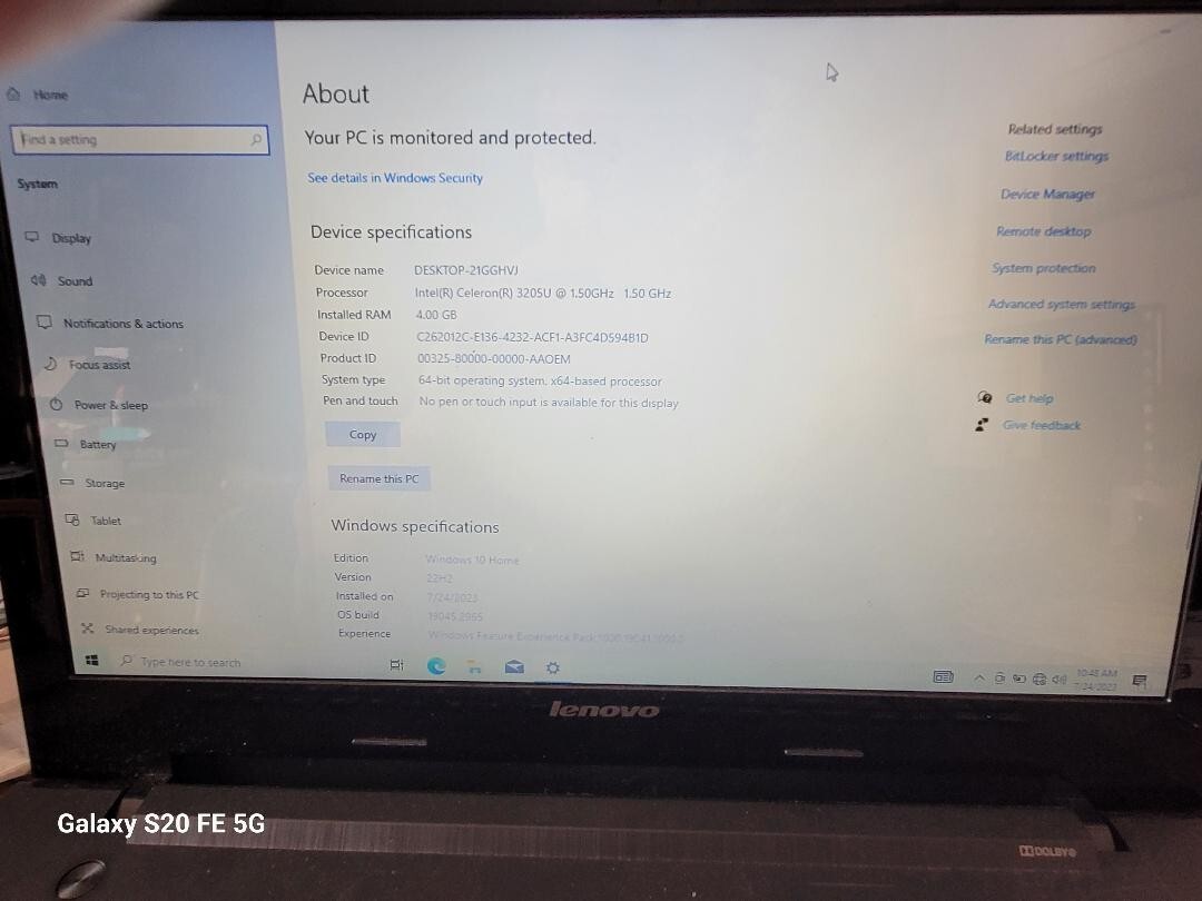 Lenovo G50-80-Celeron-3205U-1.50ghz-4gb Ram- 500 GB disk-Win 10 – AS IS