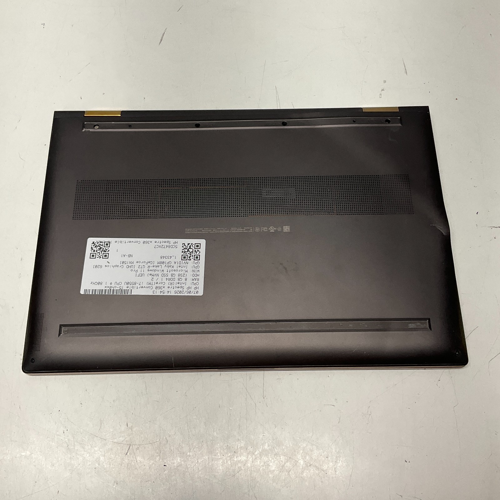 HP Spectre x360 15t-CH000 Laptop i7-8550U 8GB 256GB SSD Windows 11 Pro NO BATT