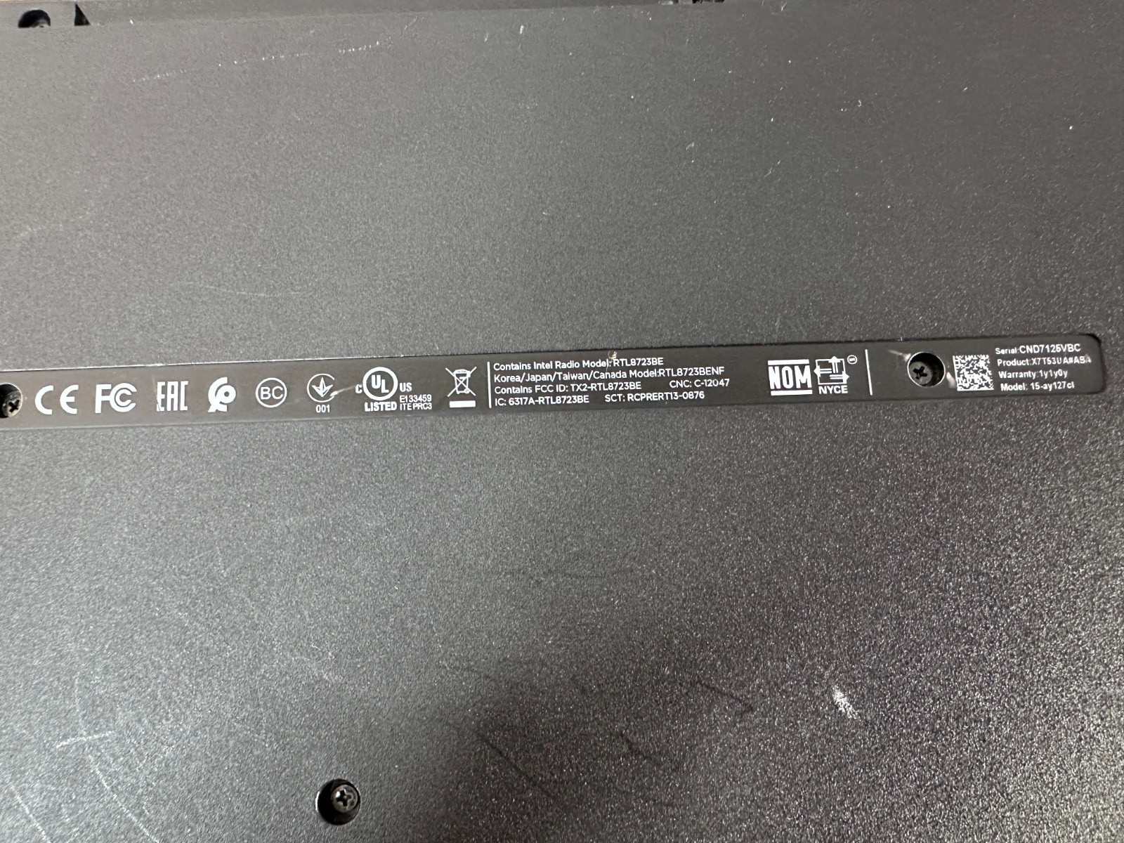 HP NoteBook 15-ay127cl | 15.6″ | i5-7200U 2.5GHz | 12GB RAM | 120GB SSD | *READ*