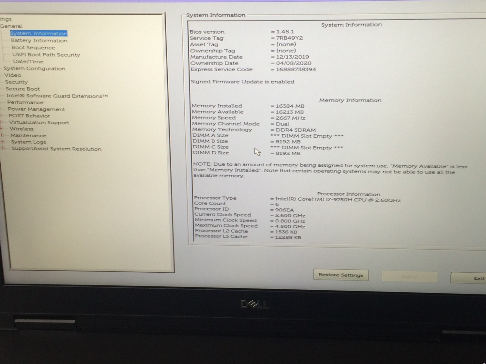 DELL Precision 7740 17.3″ i7-9750H 2.60 GHz 16 GB 256 NVME Excellent Battery
