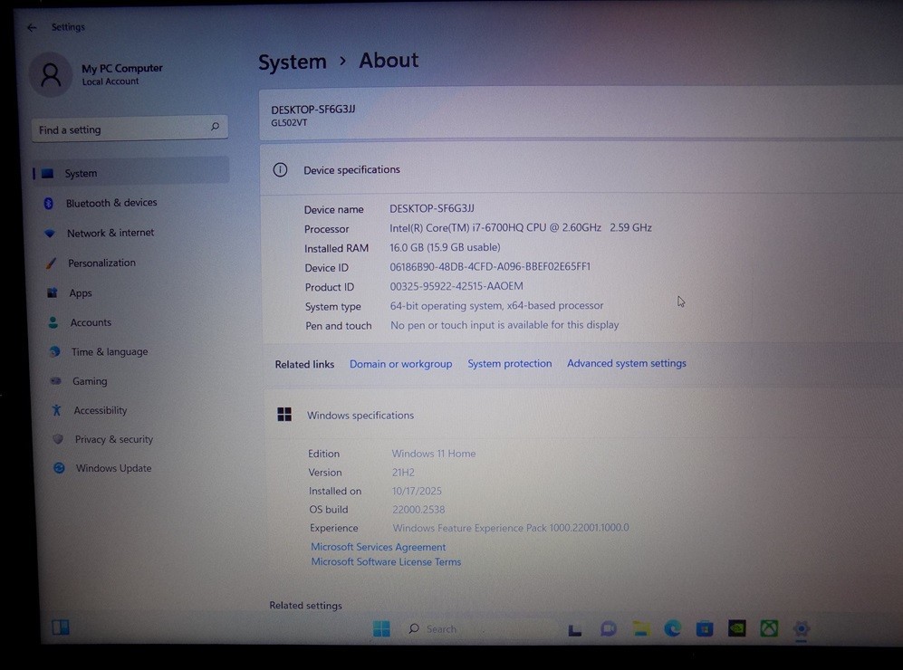 ASUS ROG Strix GL502VT 15.6″ 1TB +256GB 16GB Win11 ****Gaming PC Laptop Computer
