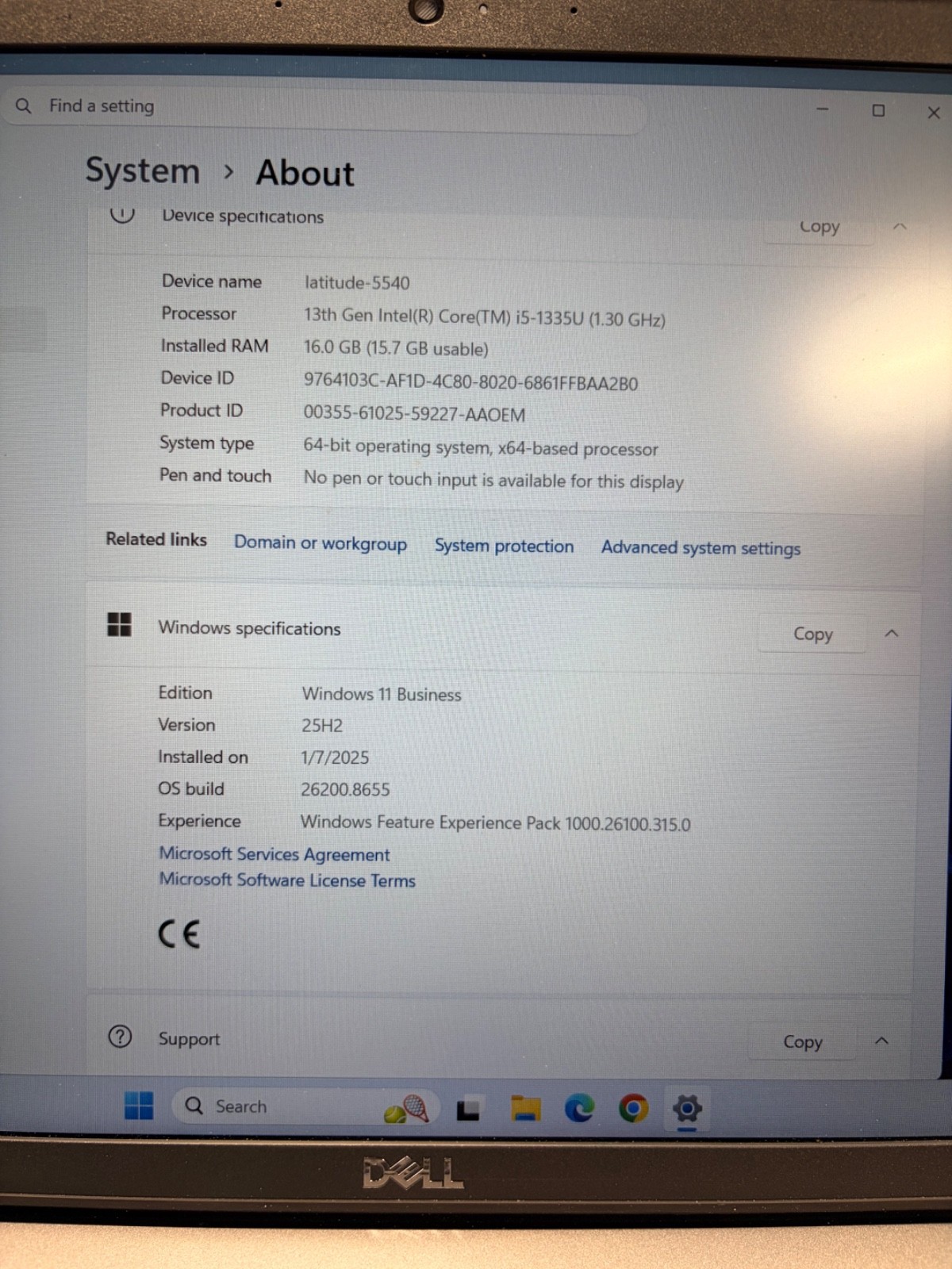 Dell Latitude 5540 | 15″ FHD | i5-1335U | 16GB RAM – 256GB SSD | Windows 11 Pro