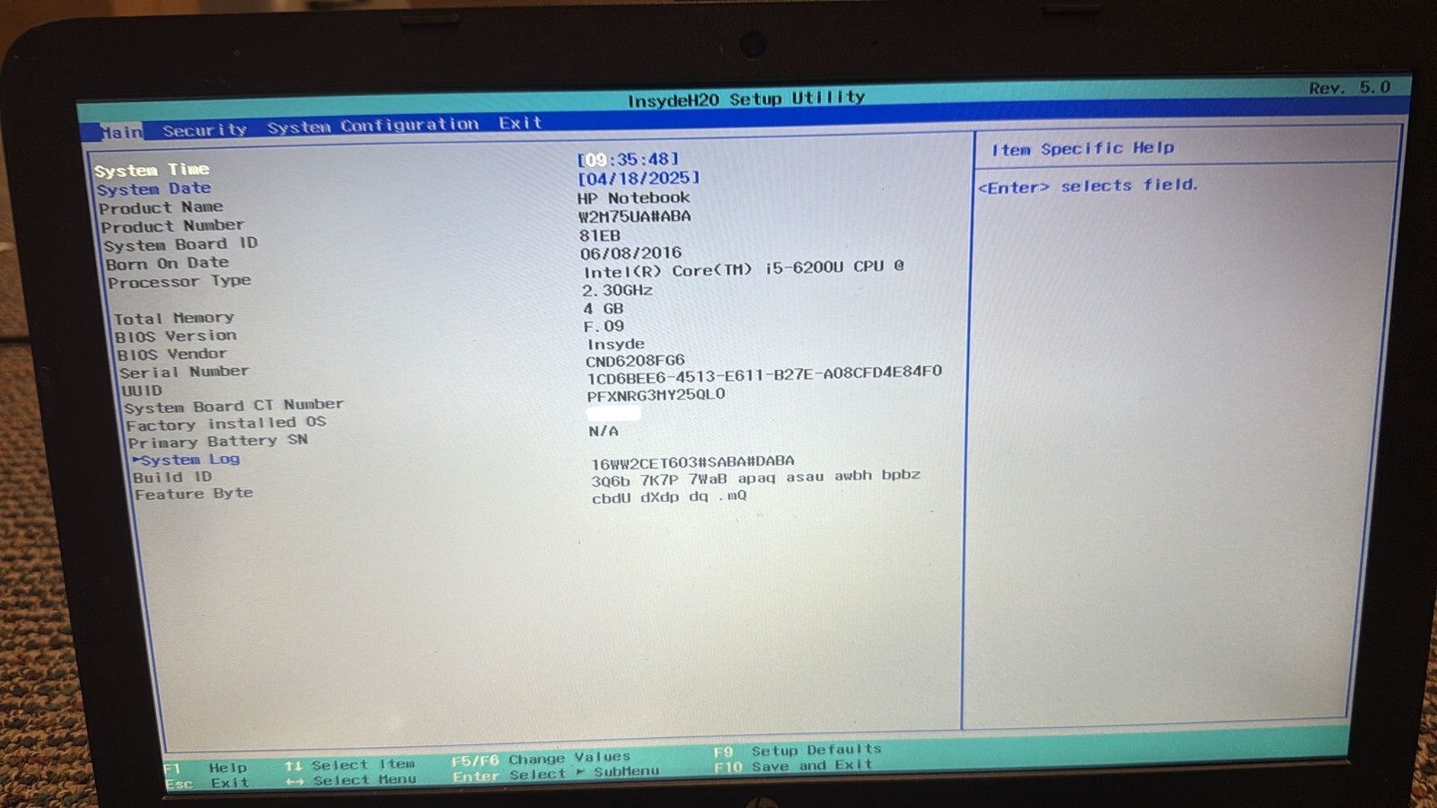 HP TPN-C125 Laptop IntelCore i5-6200U 2.30Ghz 4GB RAM NO HDD & OS Sold for Parts
