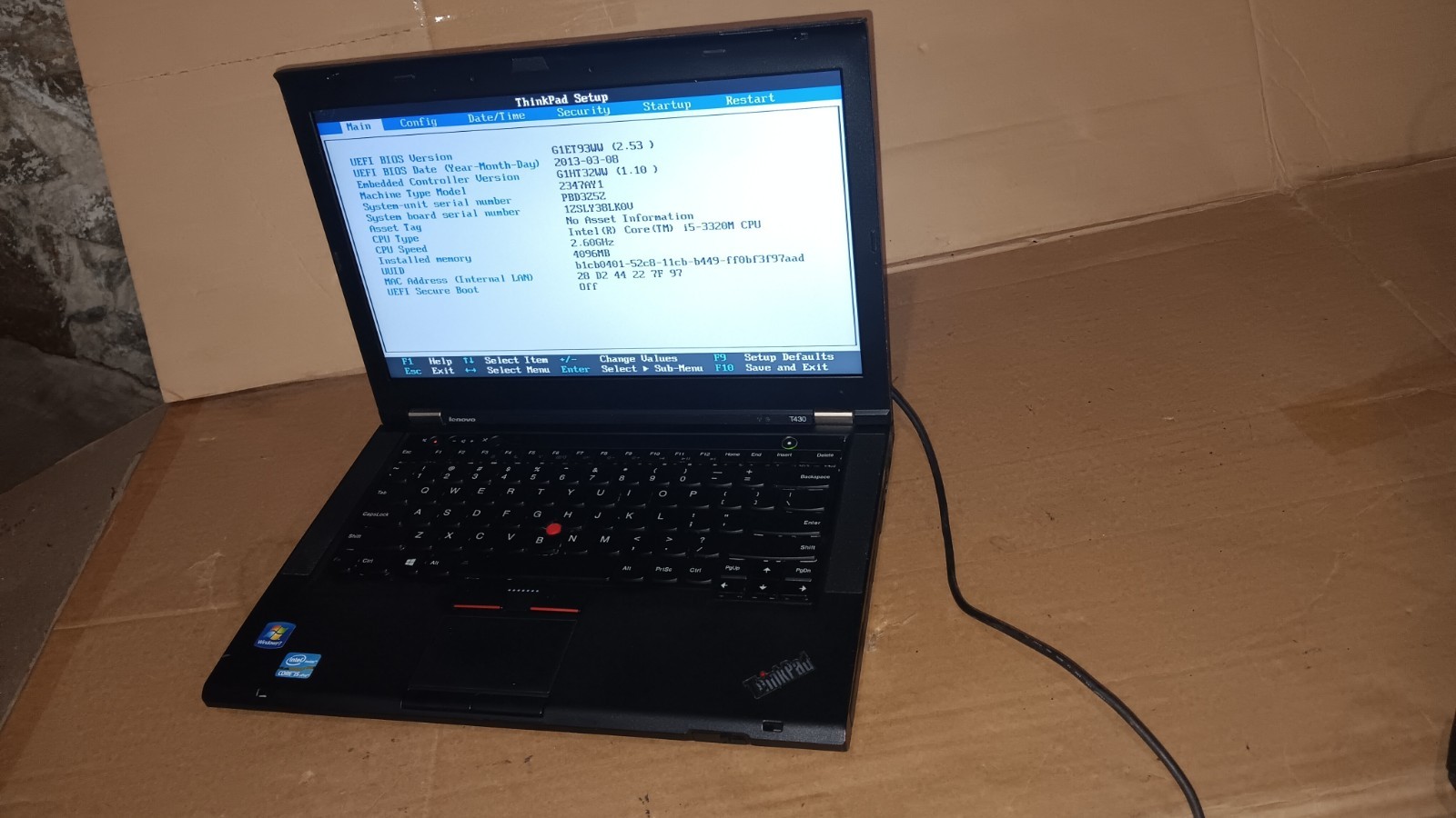Lenovo Thinkpad T430 Laptop Intel Core I5 -3320M @ 2.60 GHz 14″ LCD Screen Parts