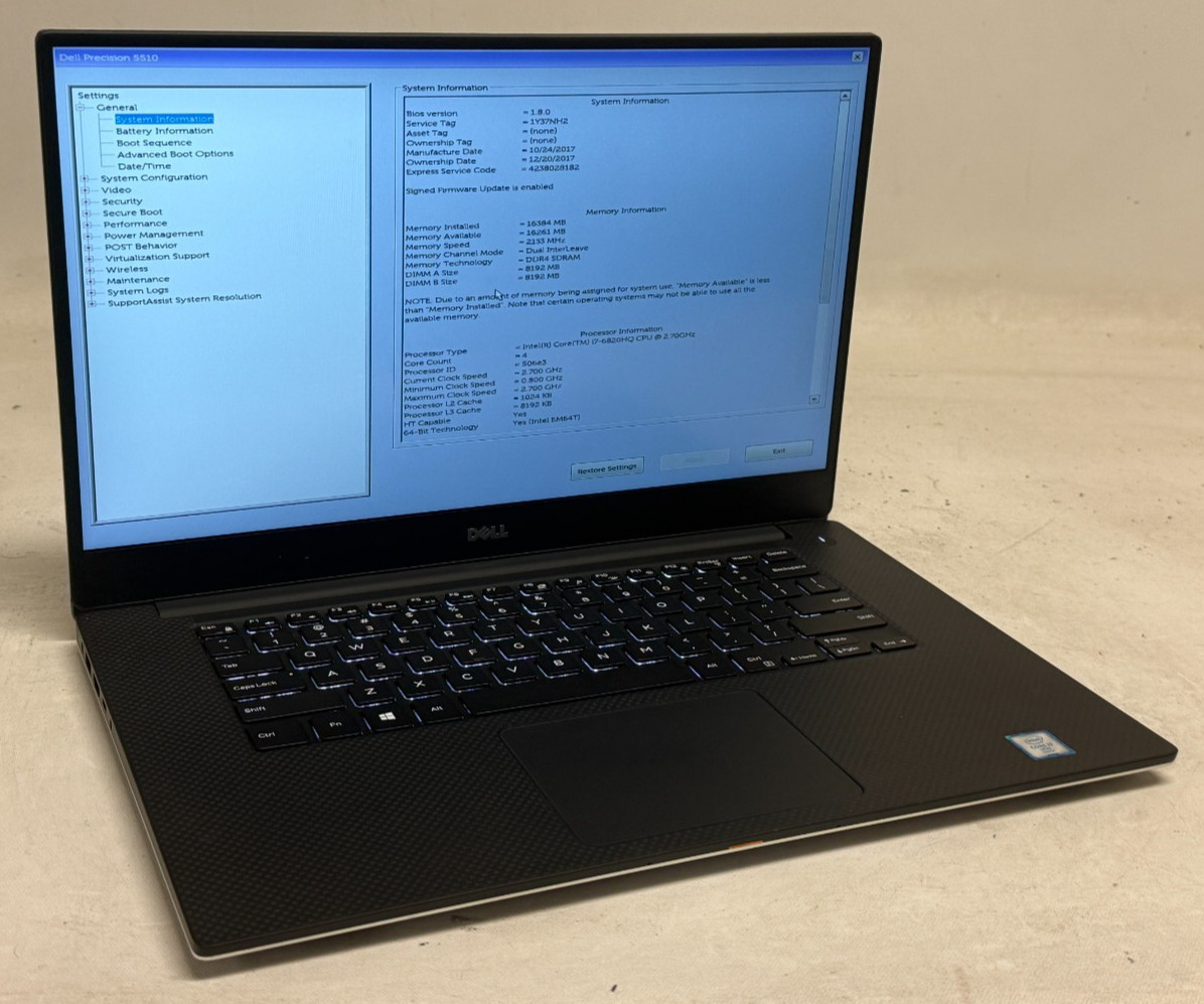 Dell Precision 5510 15.6″ (i7-6820HQ – 16GB RAM – 256GB SSD – Win11Home)