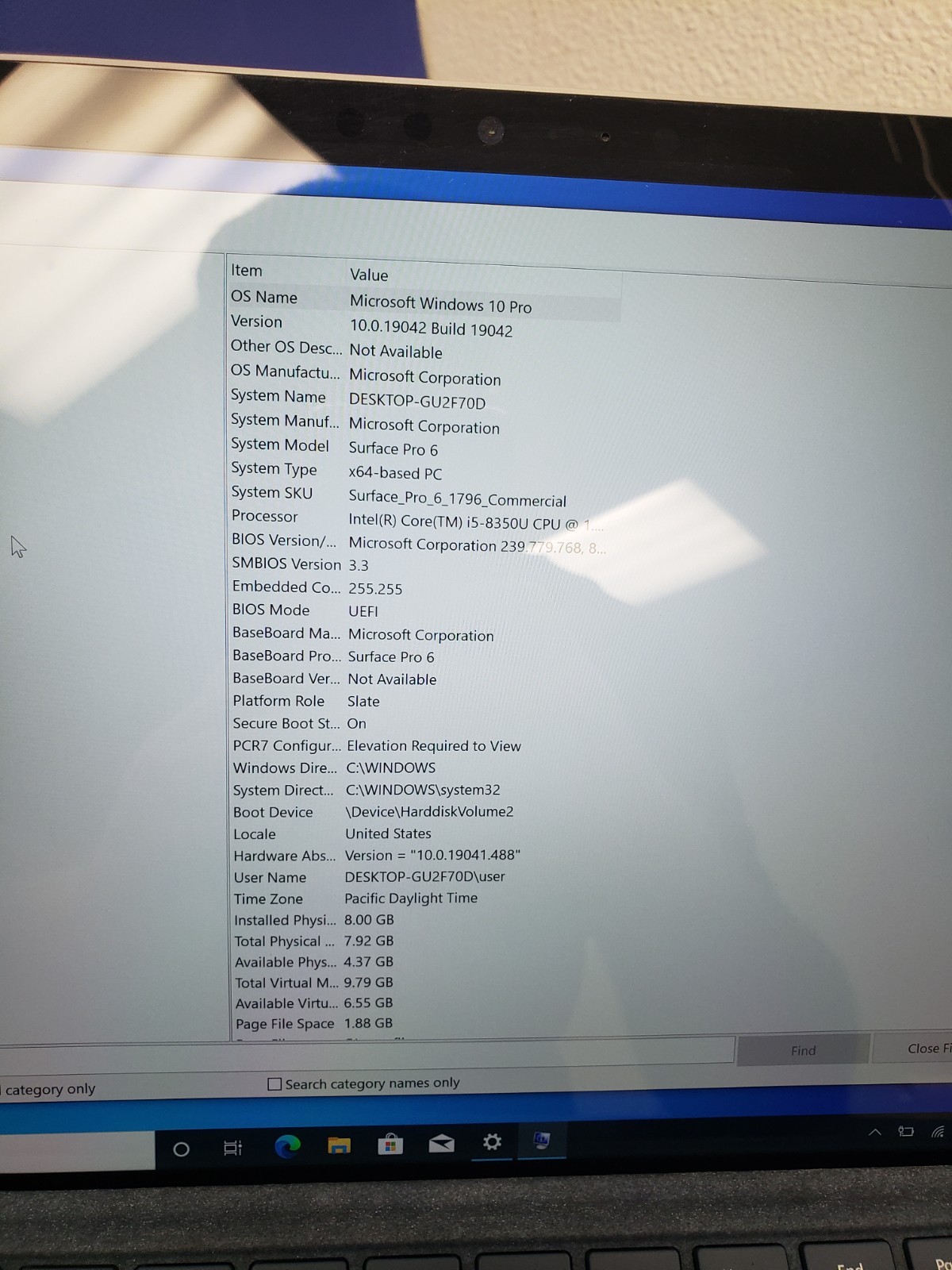 Microsoft Surface Pro 6 1796 Core i5-8350U @1.70GHz |8GB RAM |256GB SSD *No AC