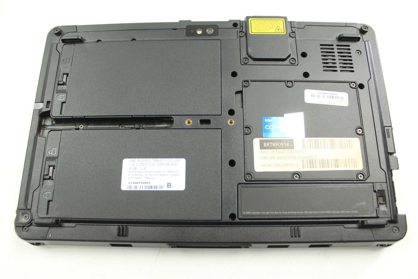 Getac F110 G6 Rugged Tablet 11.6″ i5-1135G7 2.4GHz 256GB SSD 8GB RAM NO OS