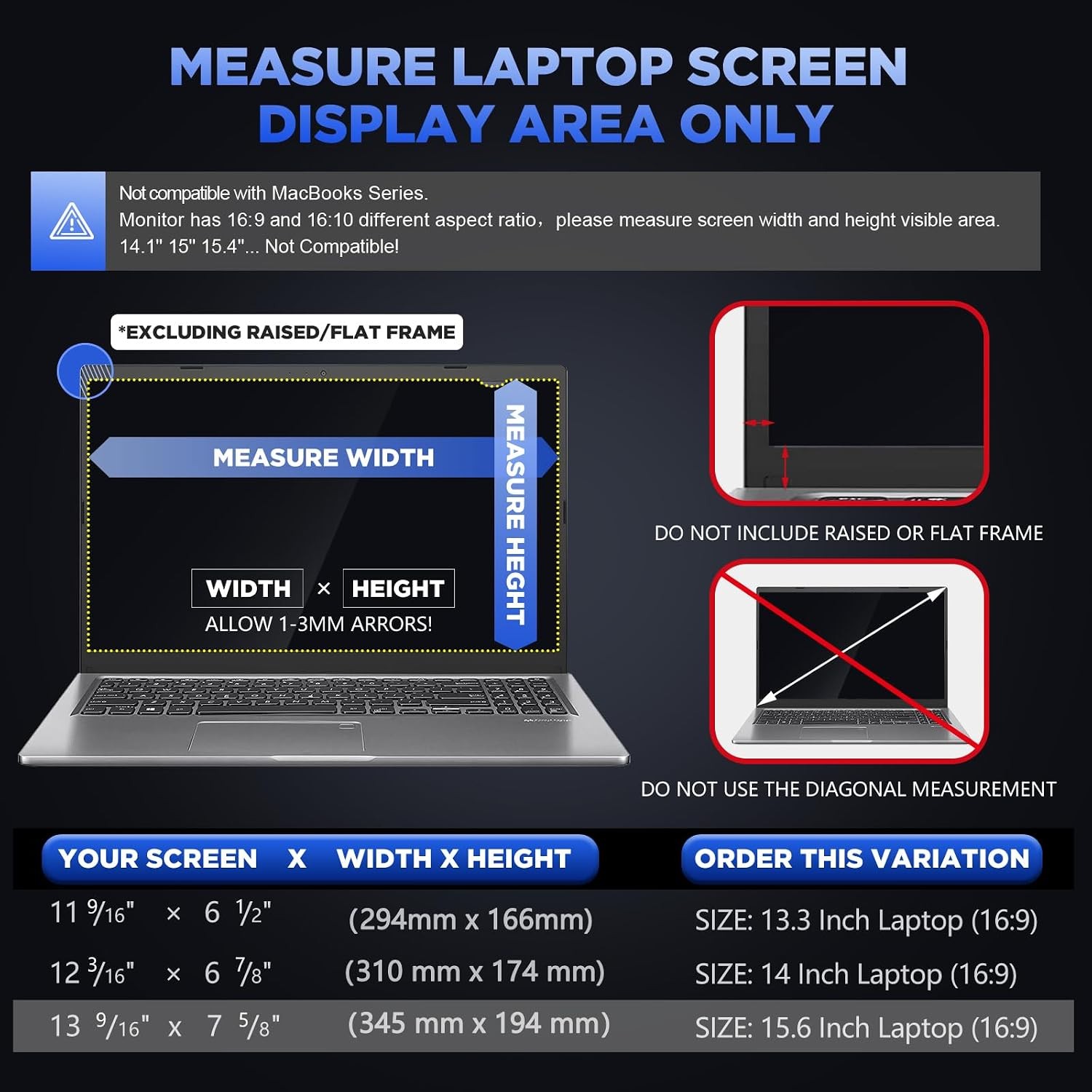 15.6 Inch Laptop Privacy Filter Screen Protector for Widescreen Displays