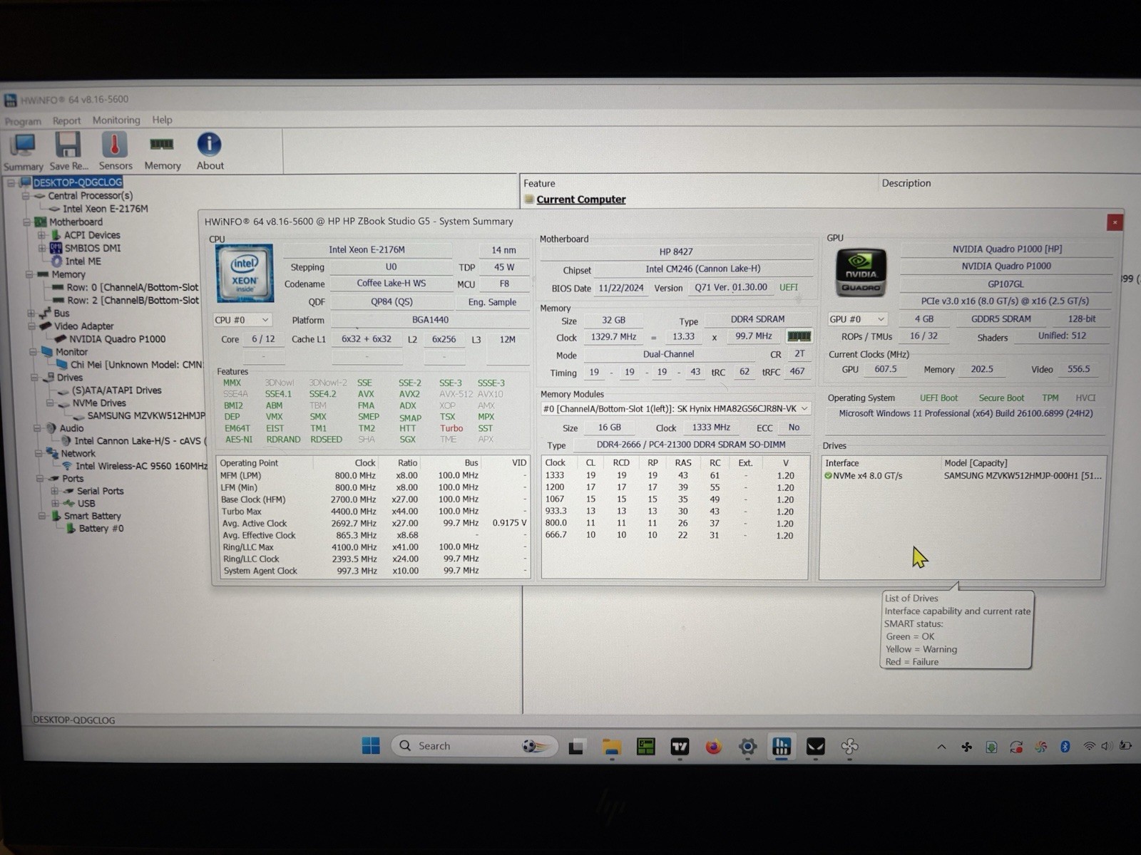 HP ZBook Studio G5 15″ Intel XEON E-2176M 32GB RAM 512GB Quadro P1000 4k Screen