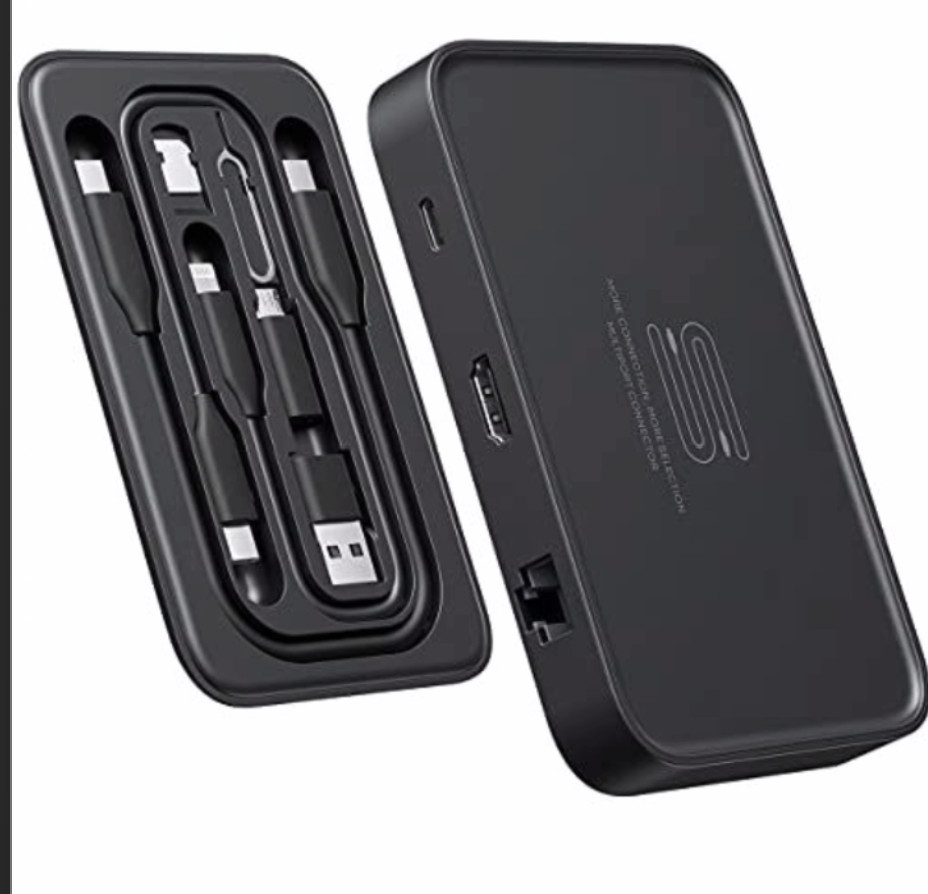 JSAUX OmniCase 7-in-1 USB C Hub Docking Station with Cable Storage 4k HDMI Ether