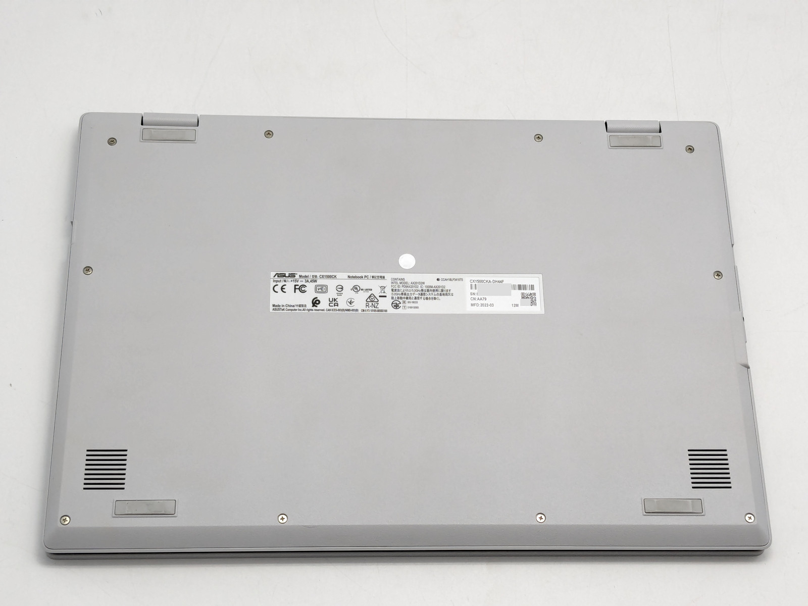 ASUS Chromebook CX1 15.6″ Intel Celeron N4500 4GB DDR4 64GB eMMC ChromeOS
