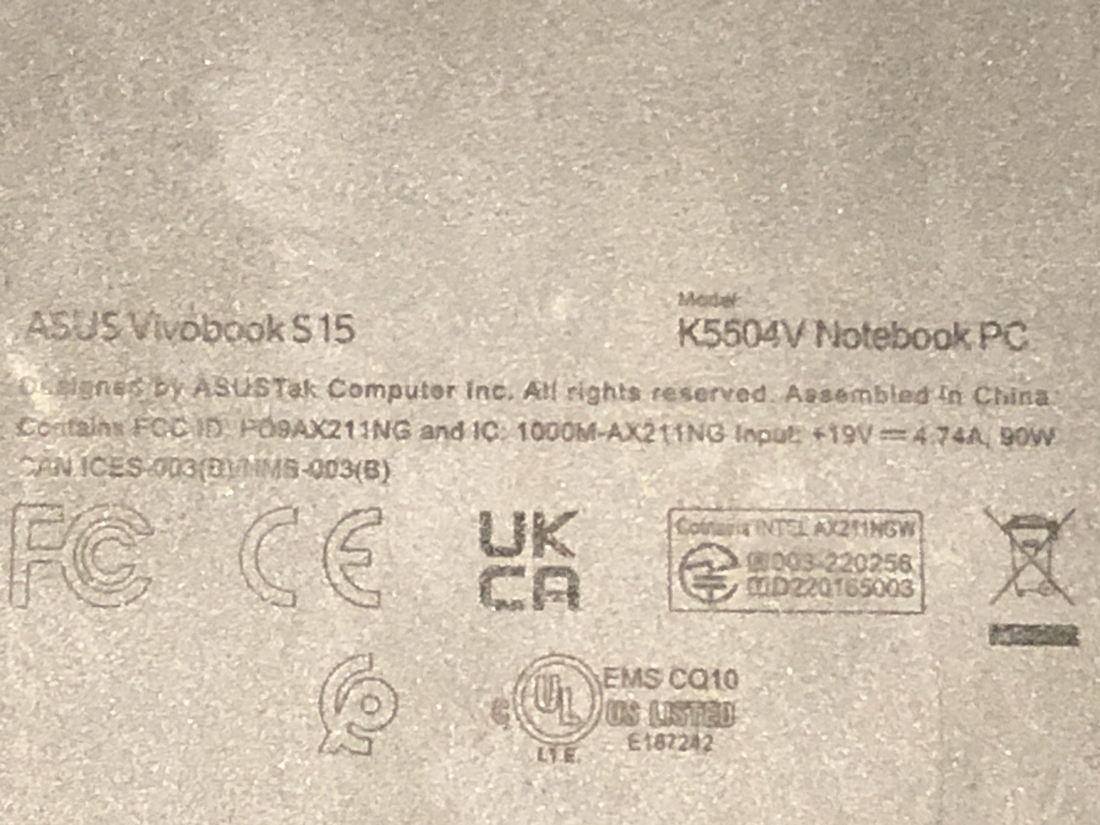Asus Vivobook S 15 K5504V 2880×1620