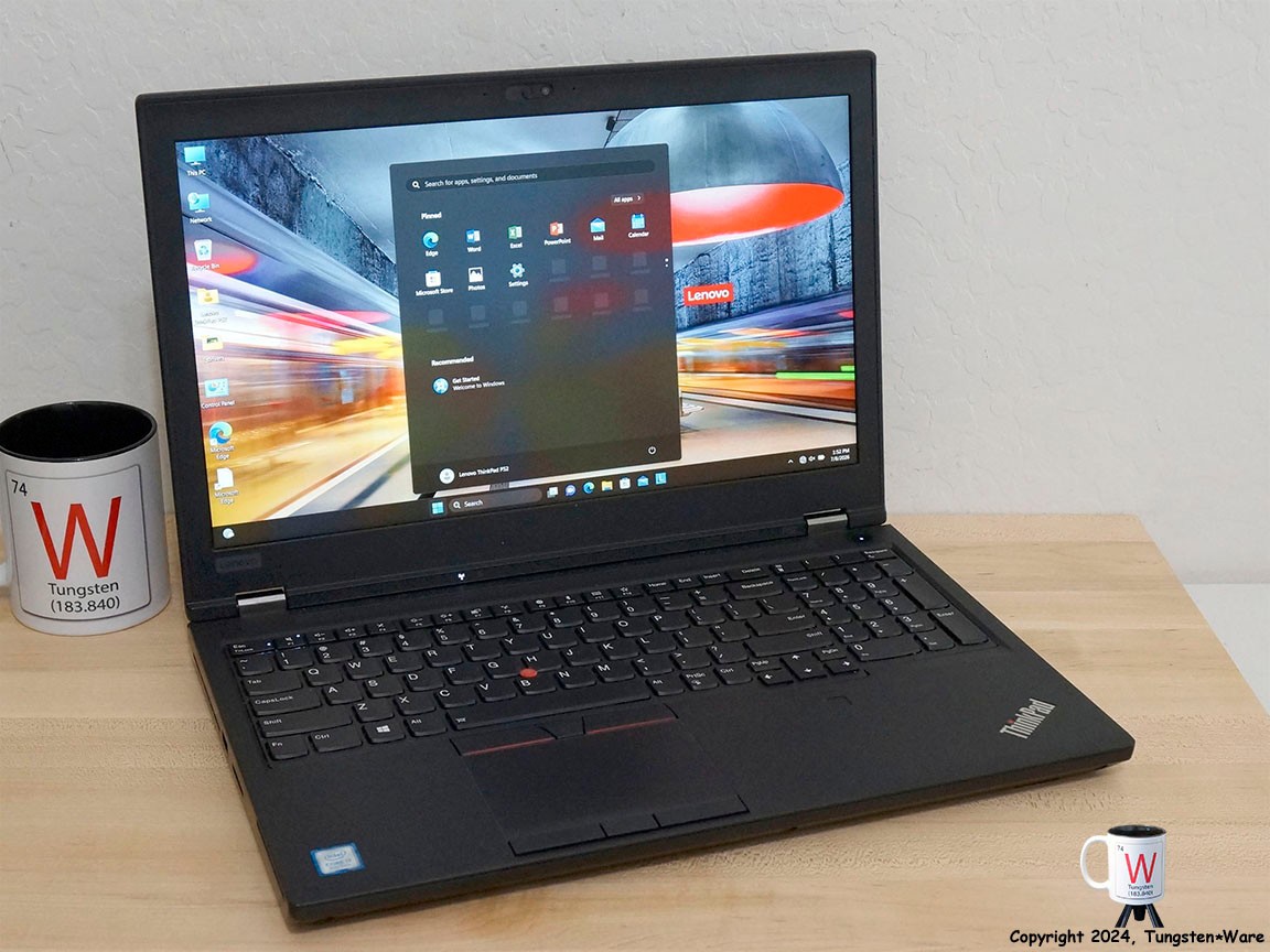 Lenovo ThinkPad P52 512GB M.2 SSD, i7-8th Gen, Quadro P1000 GPU, Battery Upgrade